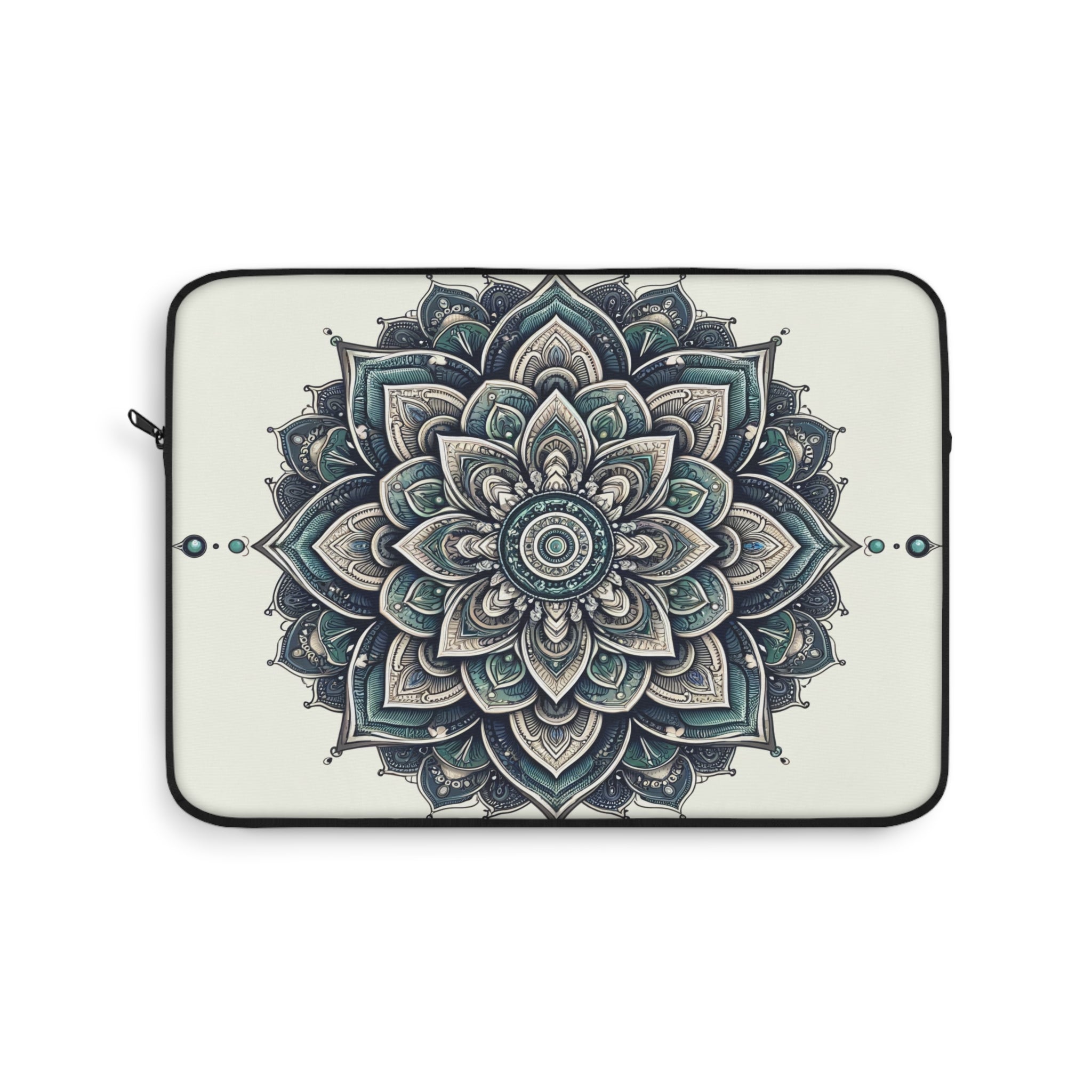 Grey and green Mandala - Laptop Sleeve