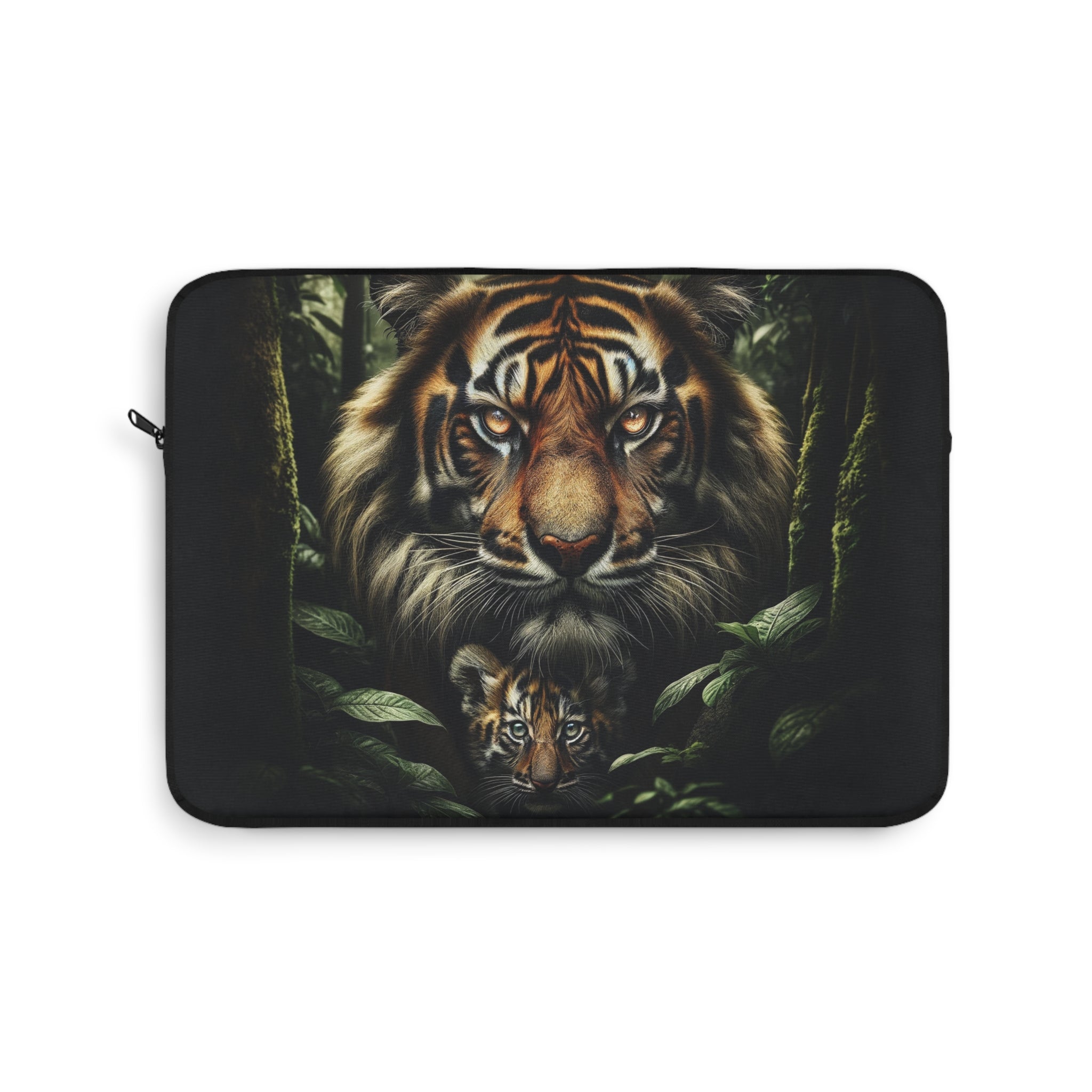 Tiger protecting her kitten - Laptop Sleeve