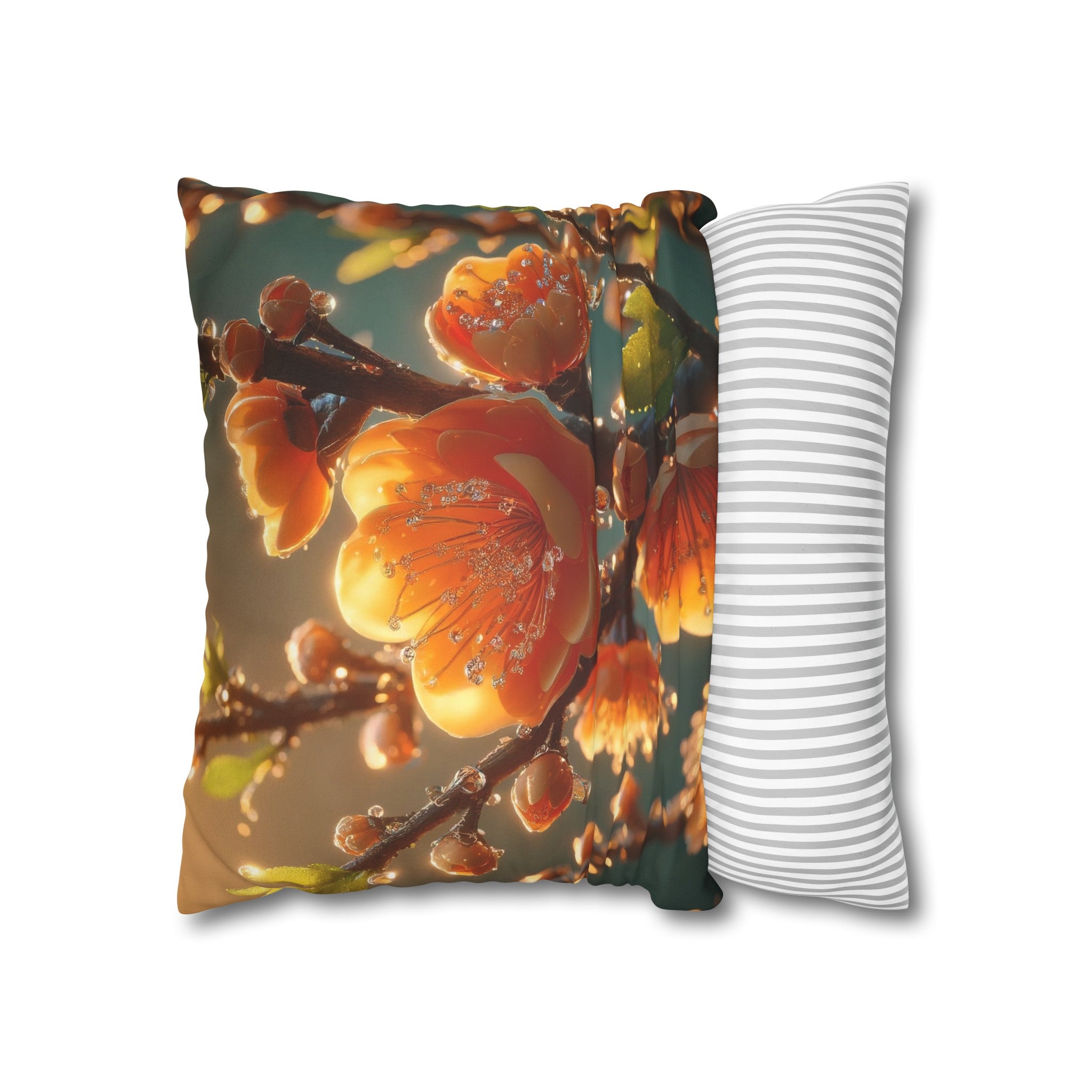 Orange diamond flowers (2) - Suede Square Pillowcase