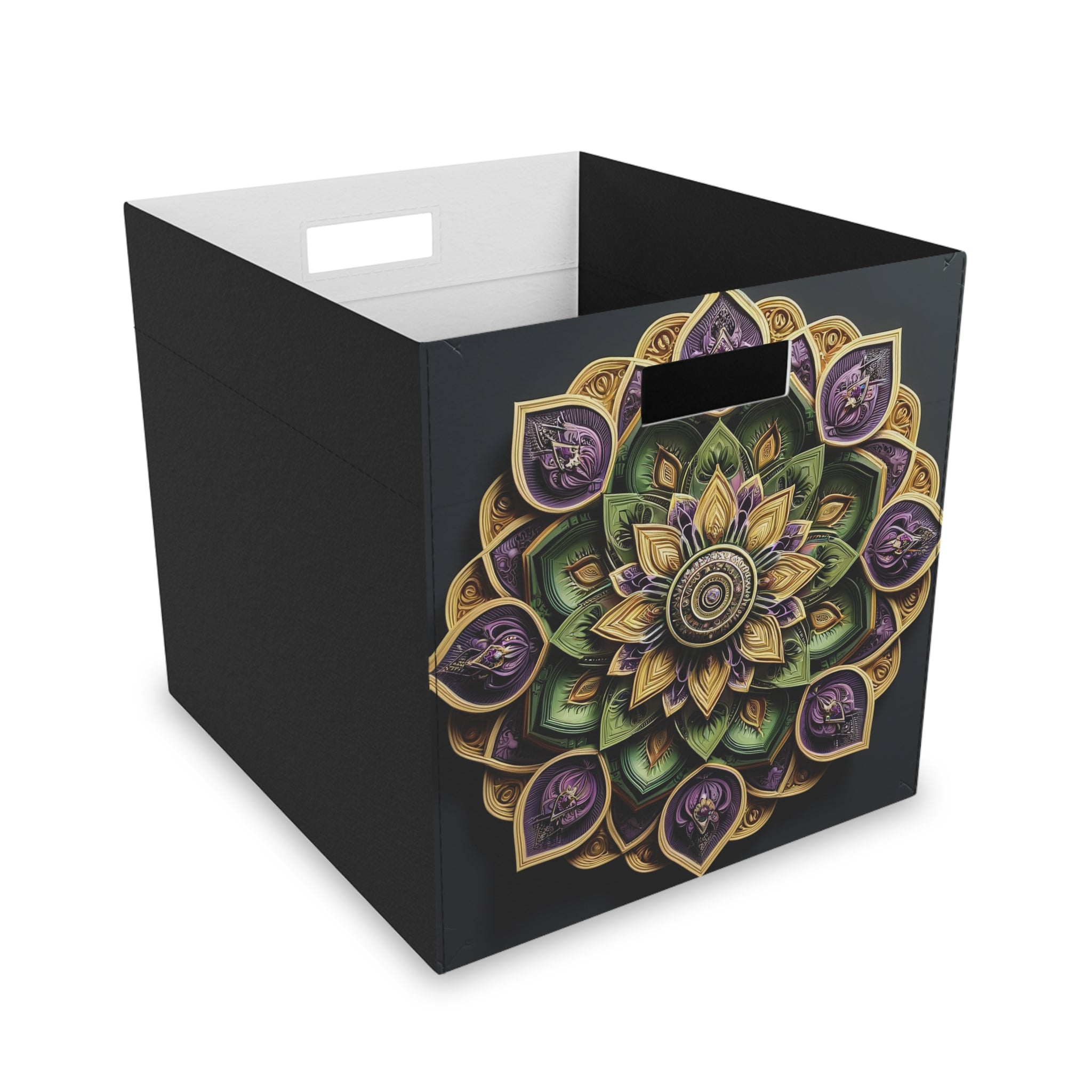 3D purple, green-golden mandala - Storage Box