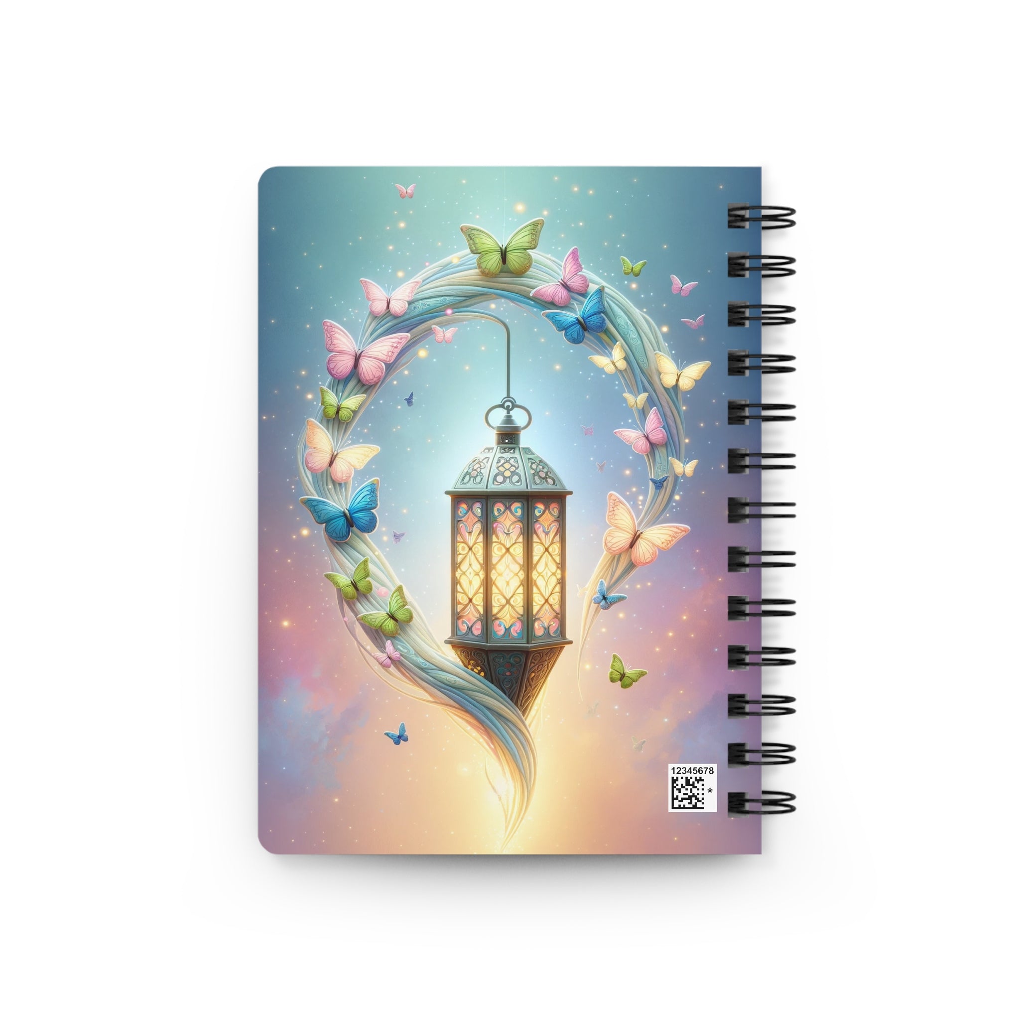 Lamp with coloured butterflies - Spiral Notebook