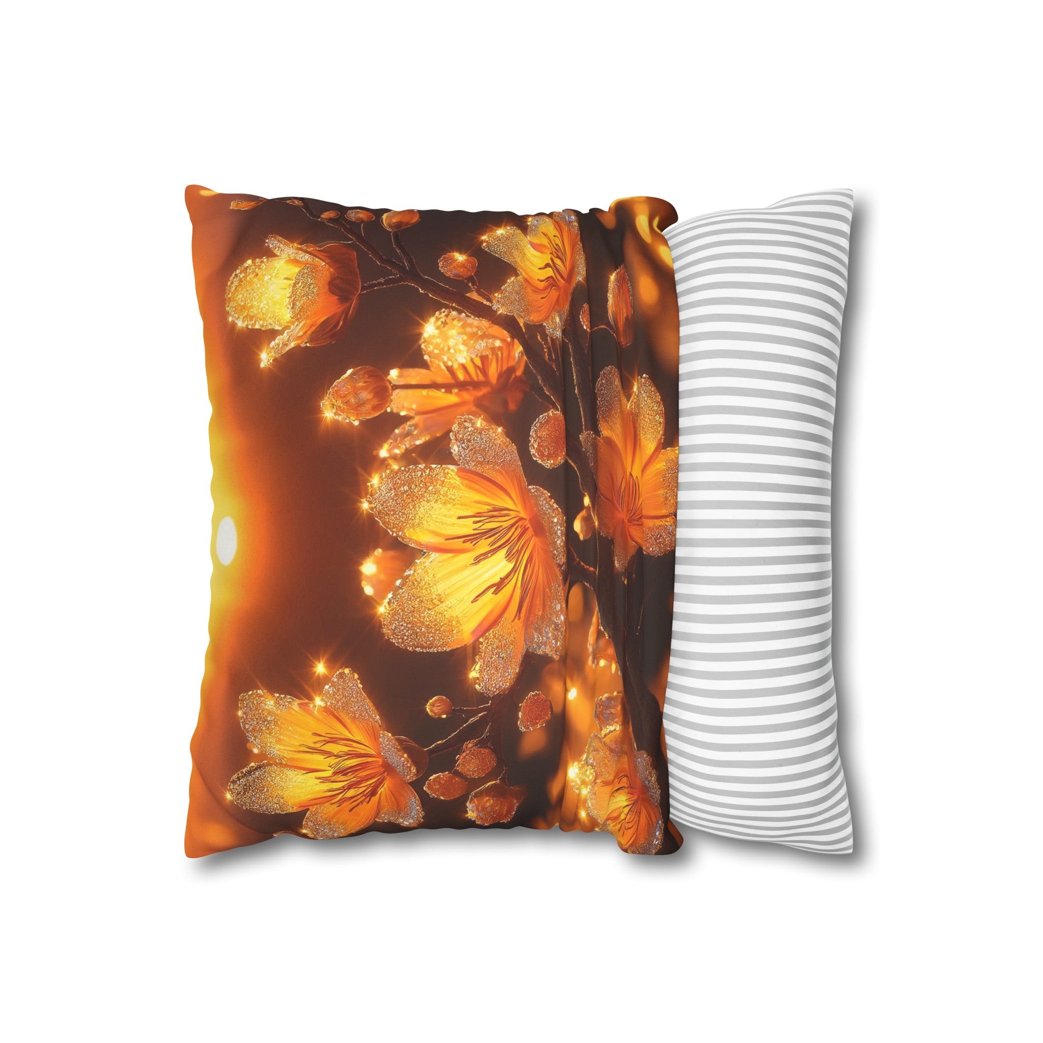 Yellow diamond flowers (3) - Suede Square Pillowcase