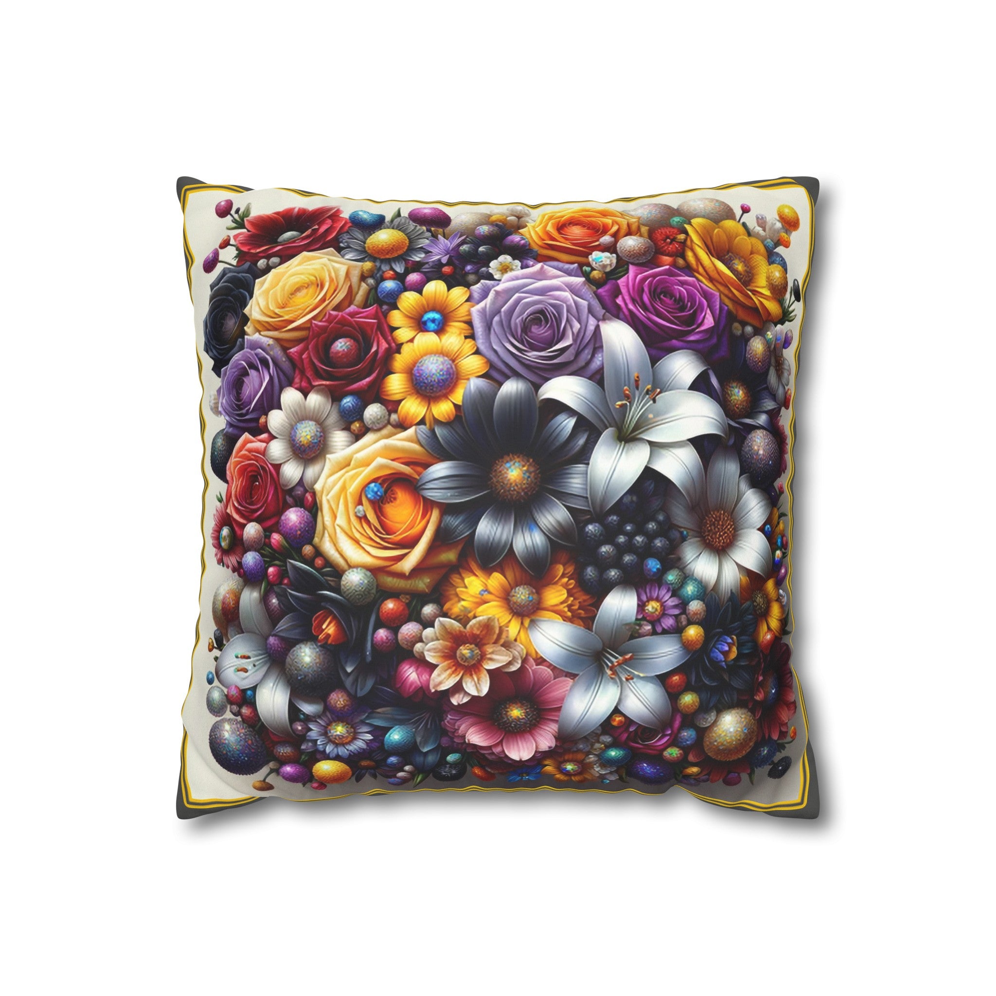 Colourful Bouquet (2) - Suede Square Pillowcase