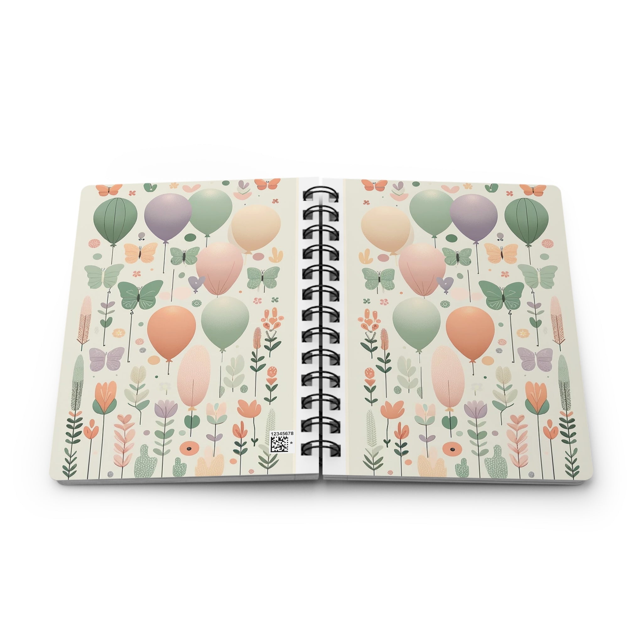 Butterflies and Balloons 2 - Spiral Notebook