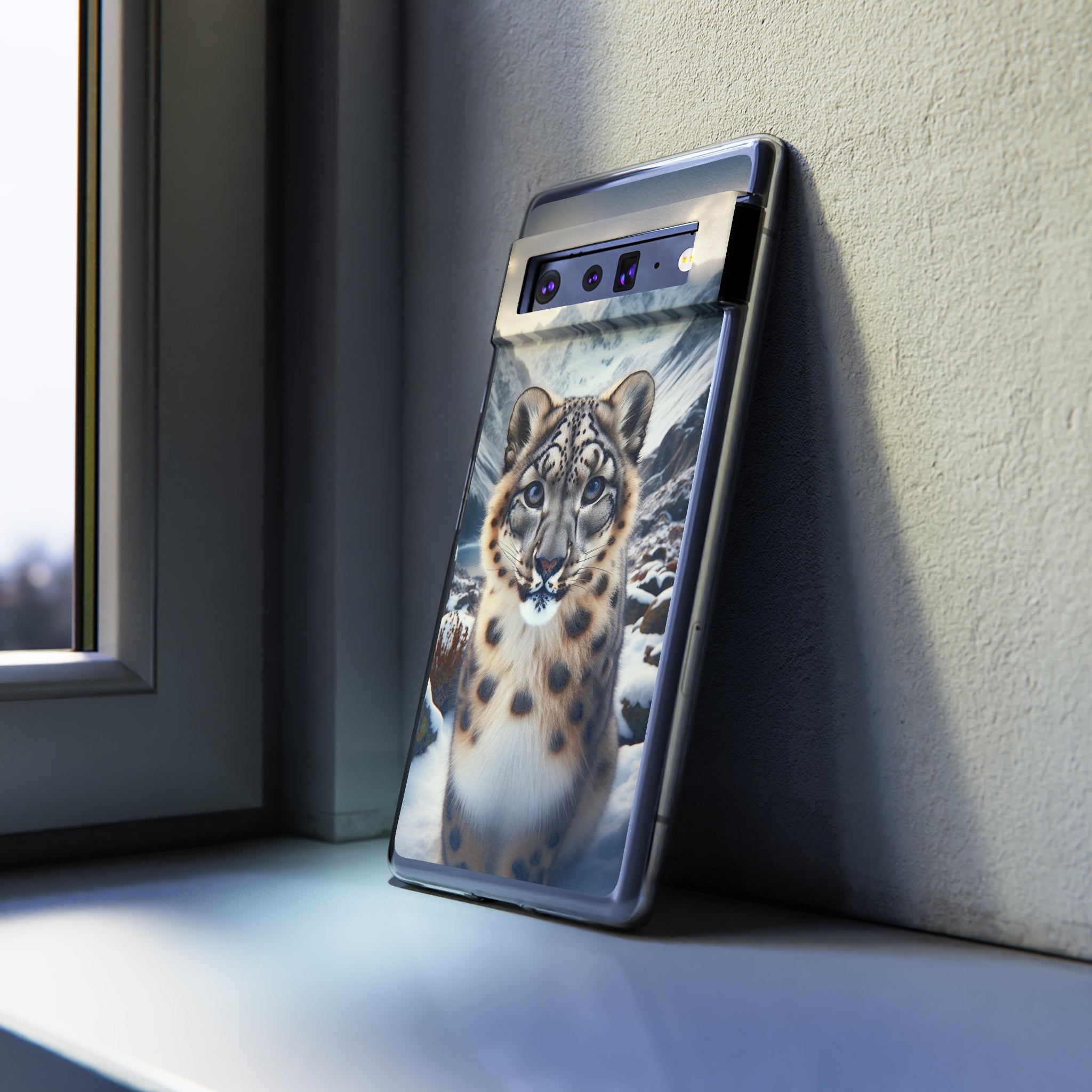 Curious Snow Leopard - Soft Phone Case