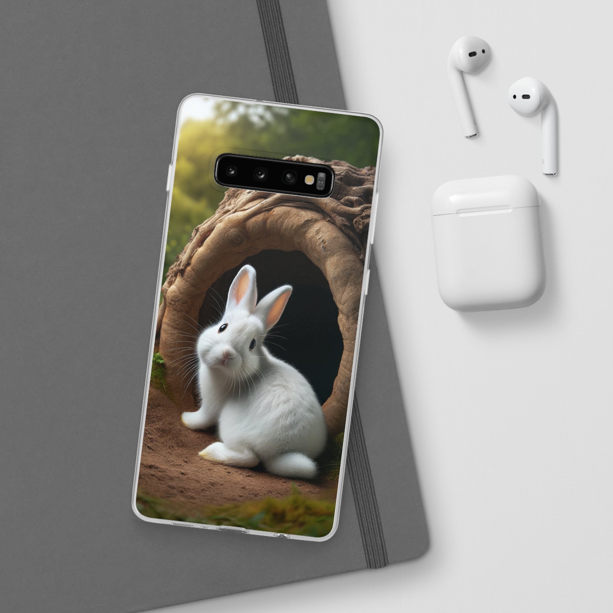 Curious, white rabbit - Flexi Case (Samsung only)