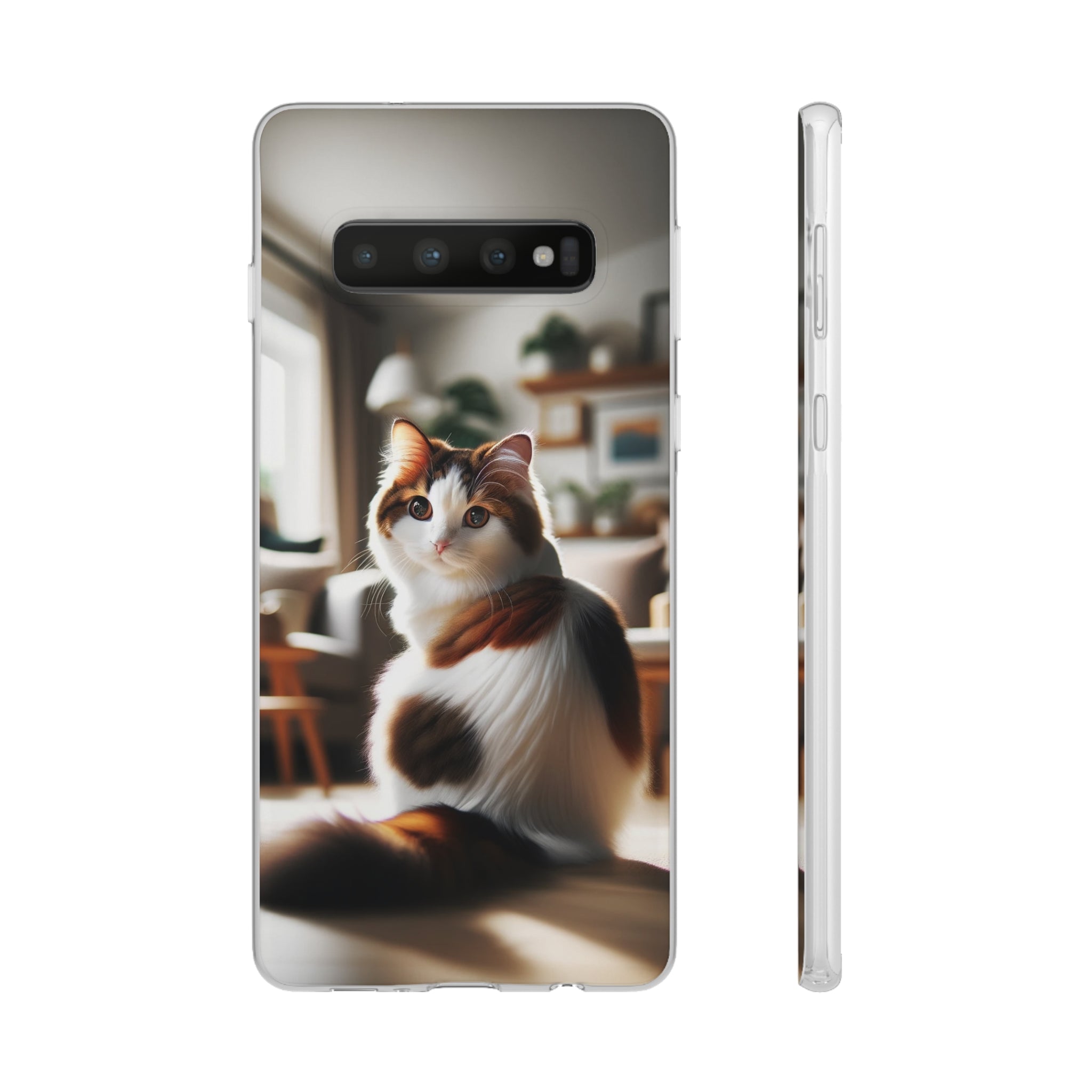 Curious, white-brown cat - Flexi Case (Samsung only)