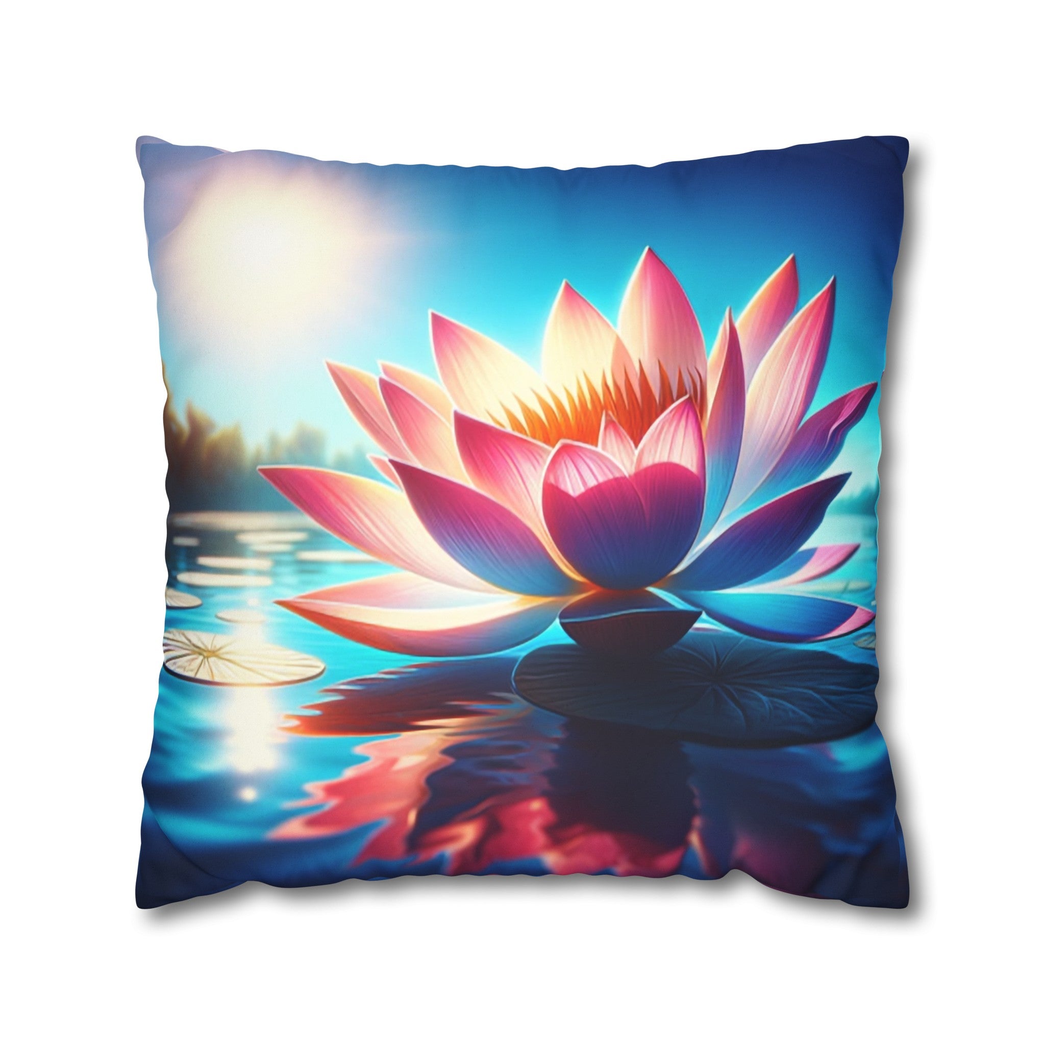 Lotus Flower (2) - Suede Square Pillowcase