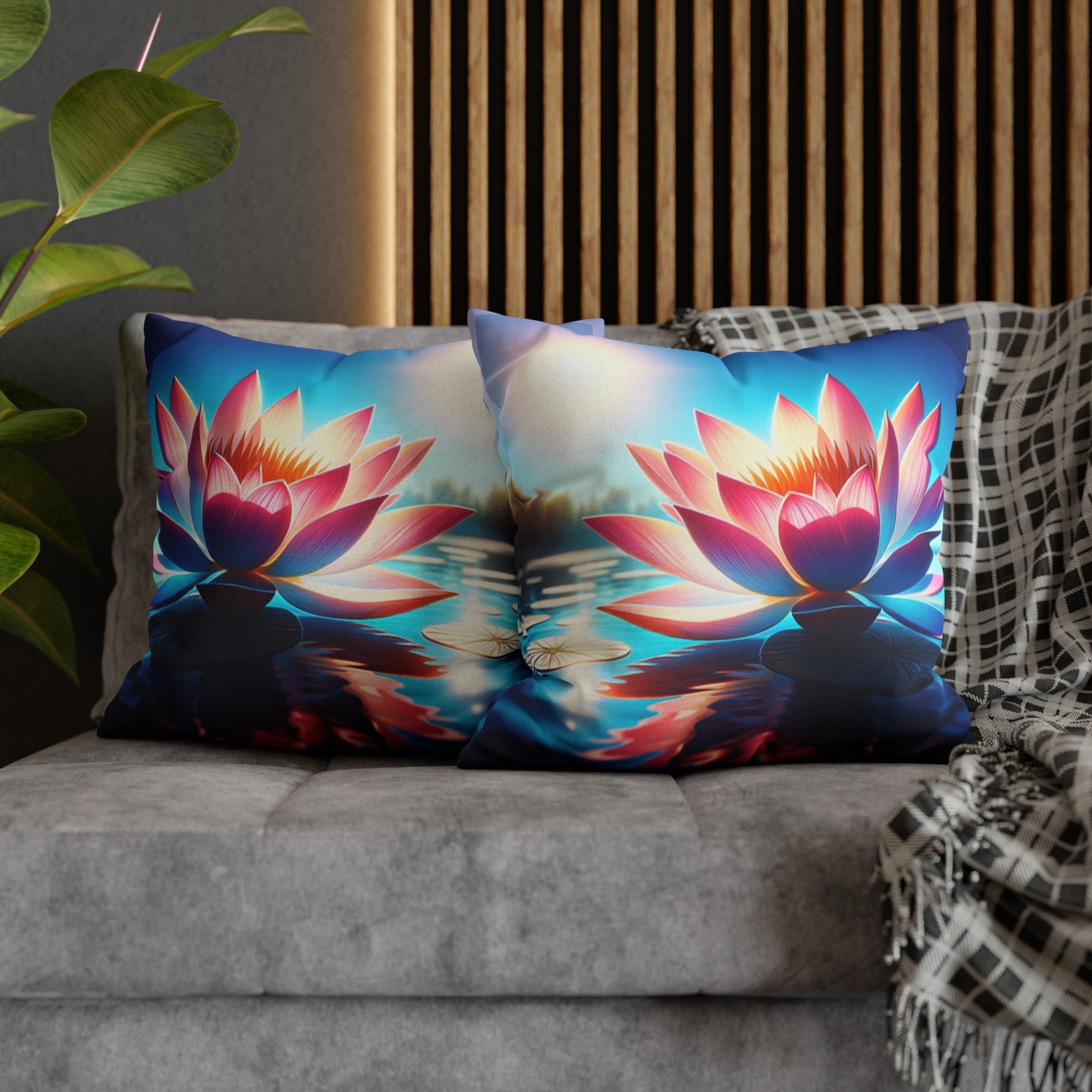 Lotus flower 2 - Polyester Square Pillowcase