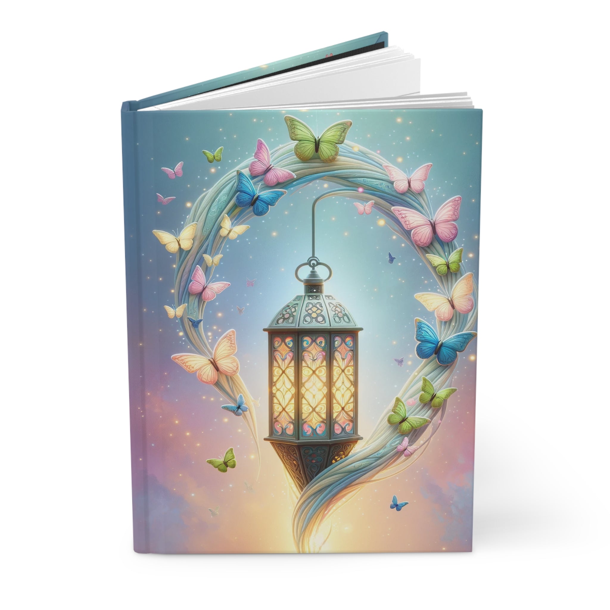 Lamp with colourful butterflies - Hardcover Notebook