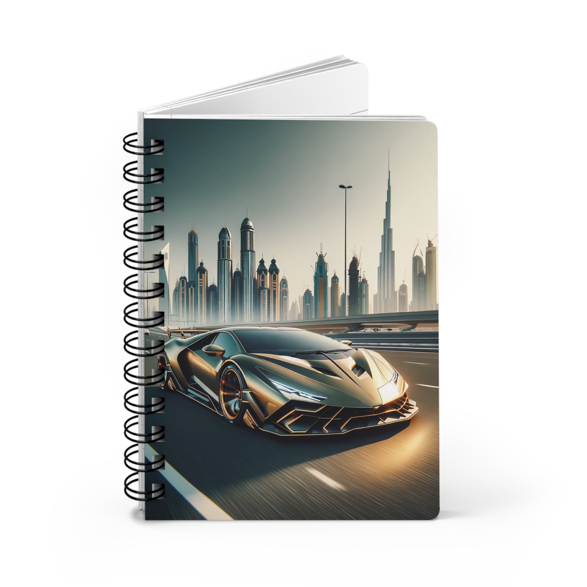 Golden colour car - Spiral Notebook