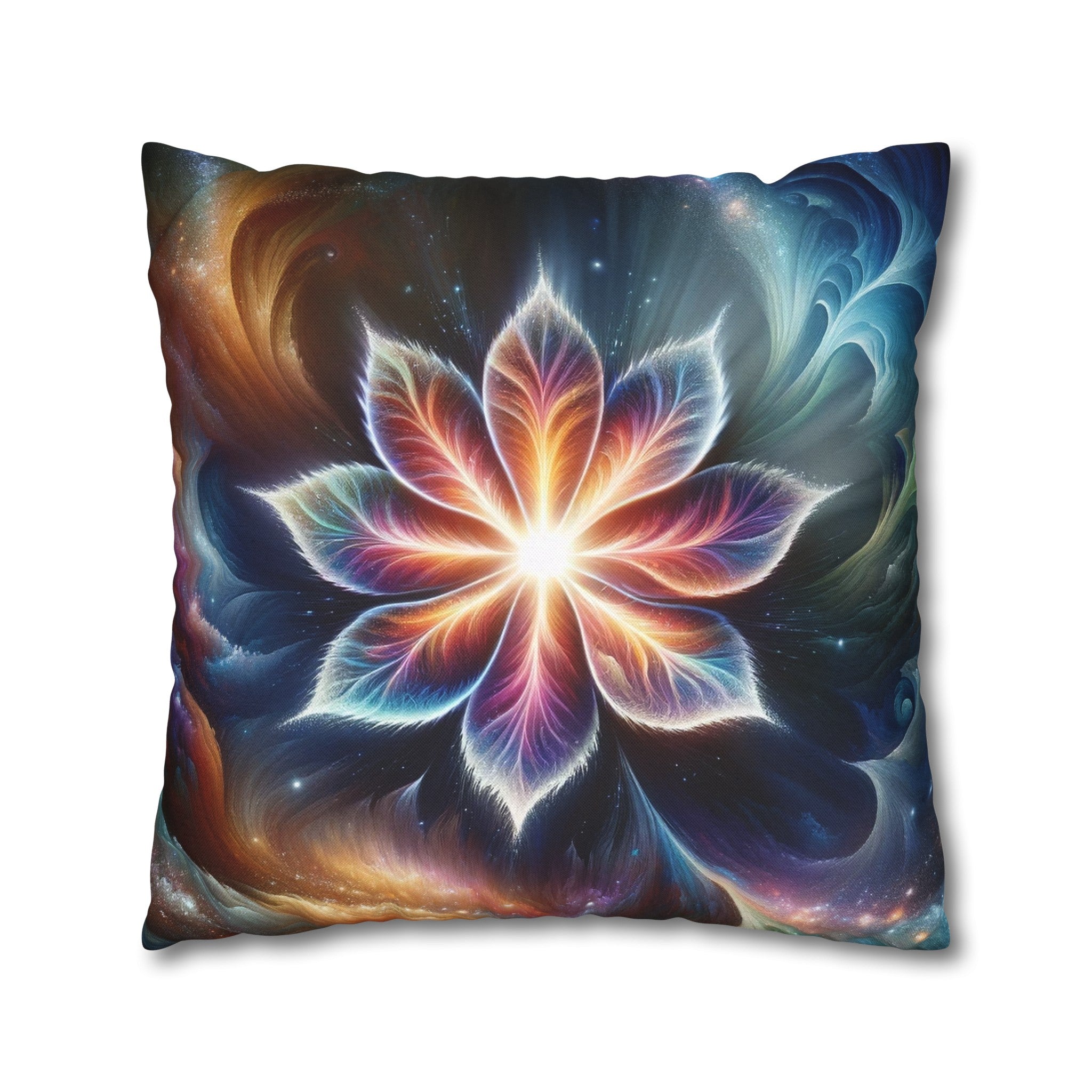 Galaxy-flower 2 - Spun Polyester Square Pillowcase