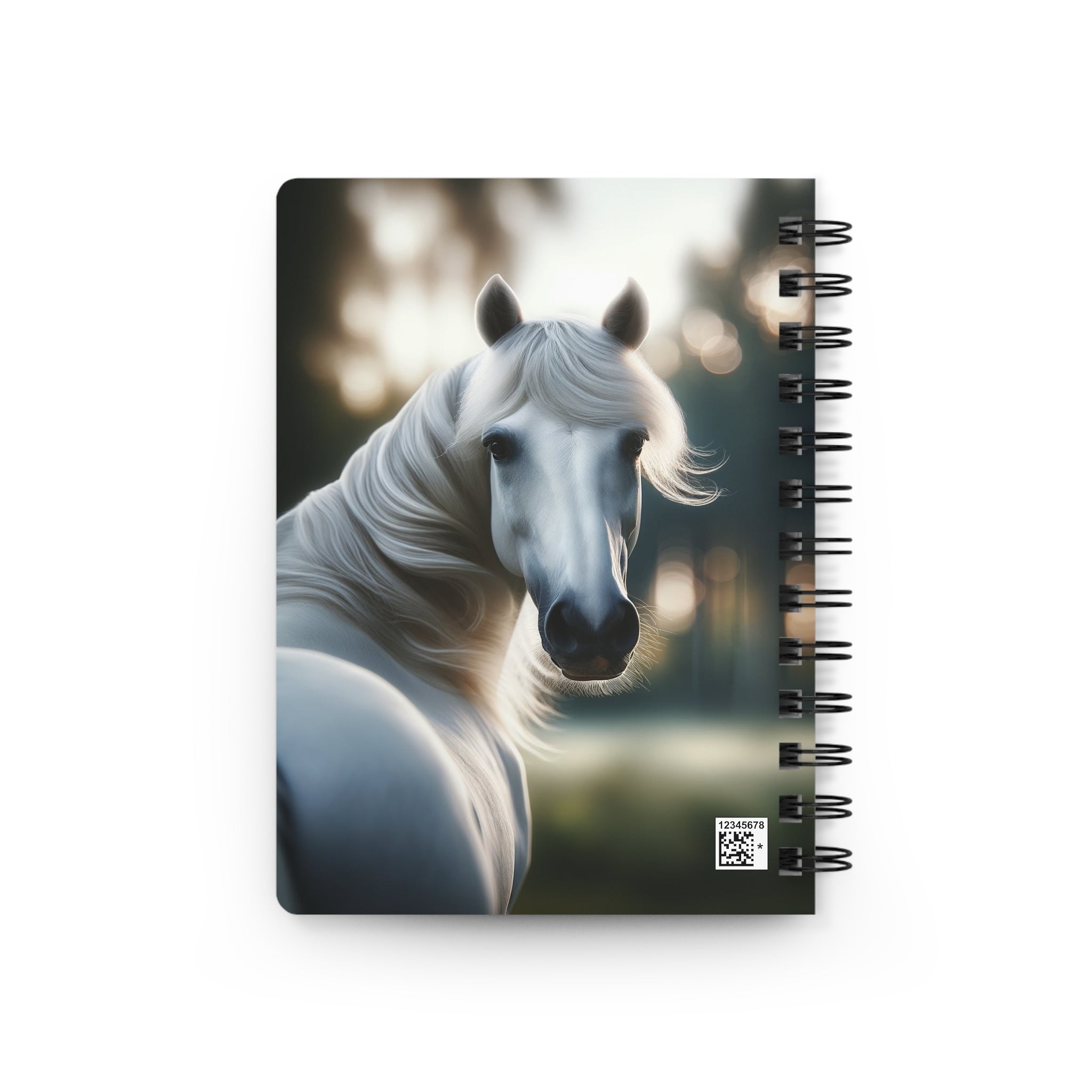 A curious, white horse - Spiral Notebook