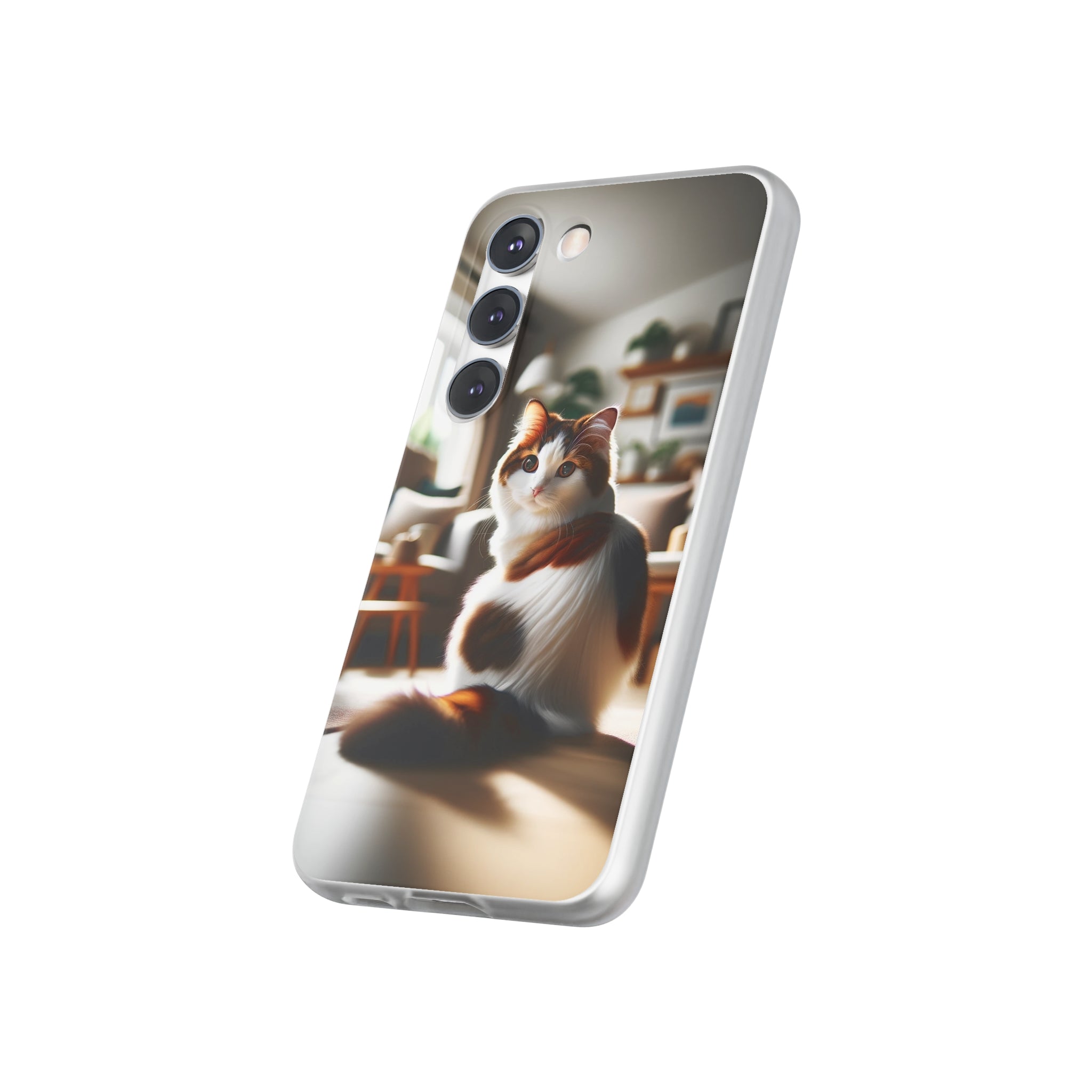 Curious, white-brown cat - Flexi Case (Samsung only)