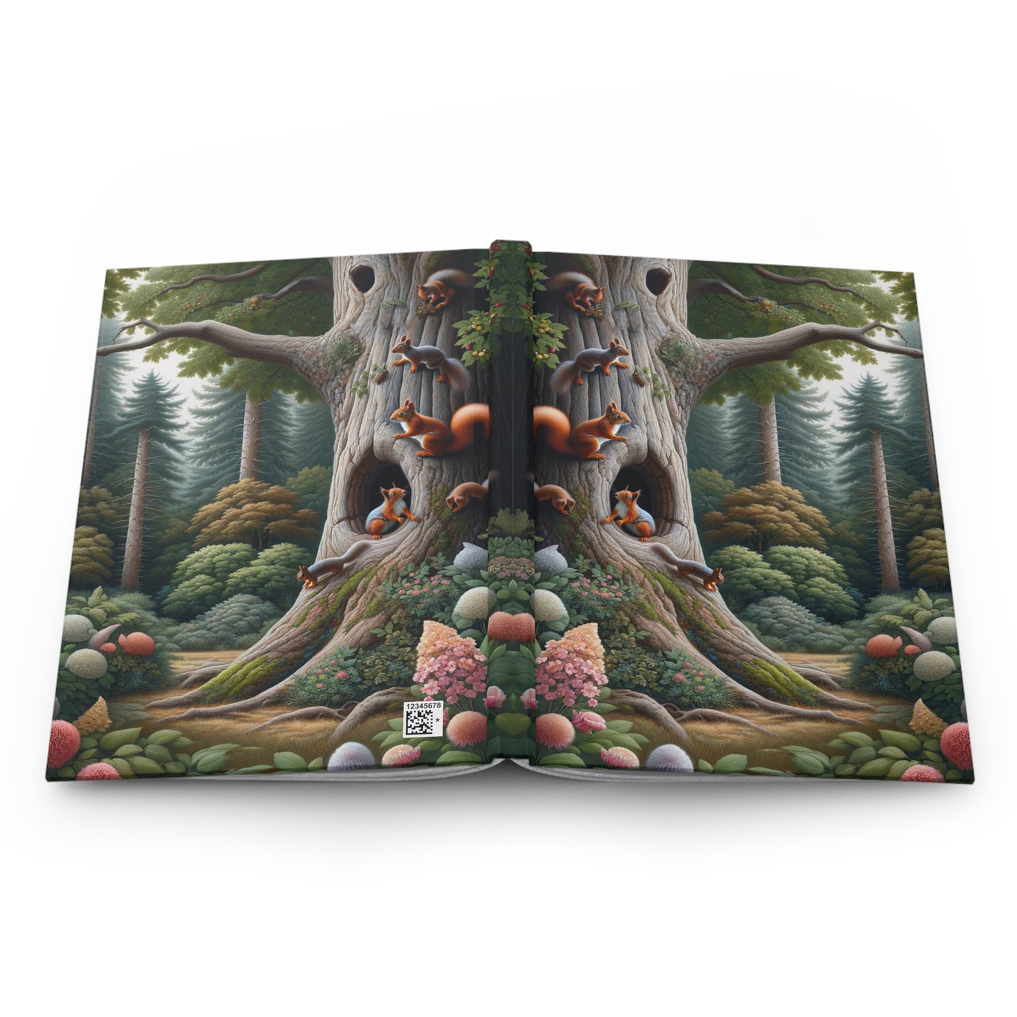 Squirrels in a tree - Hardcover Notebook