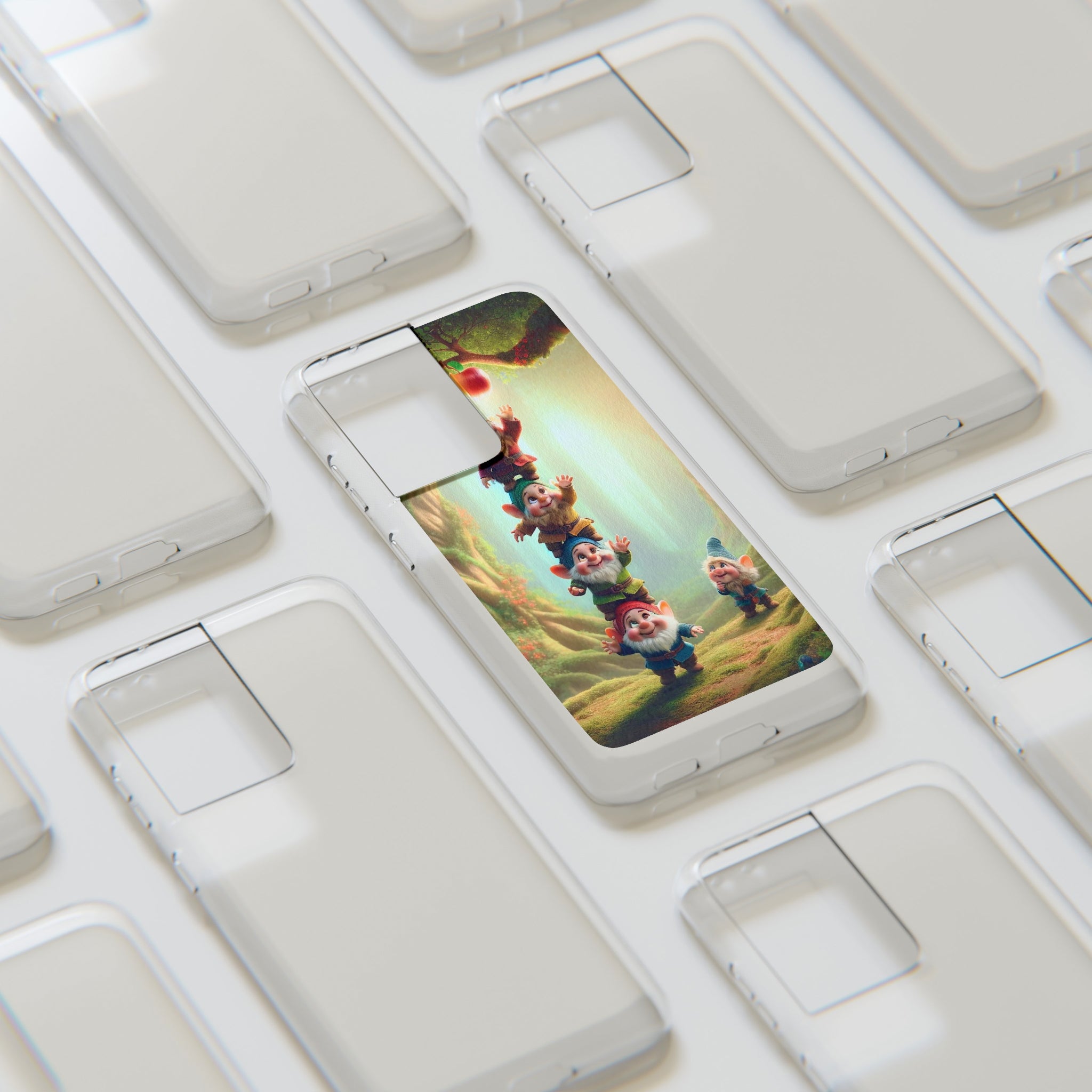 Gnomes reaching an apple - Soft Phone Case