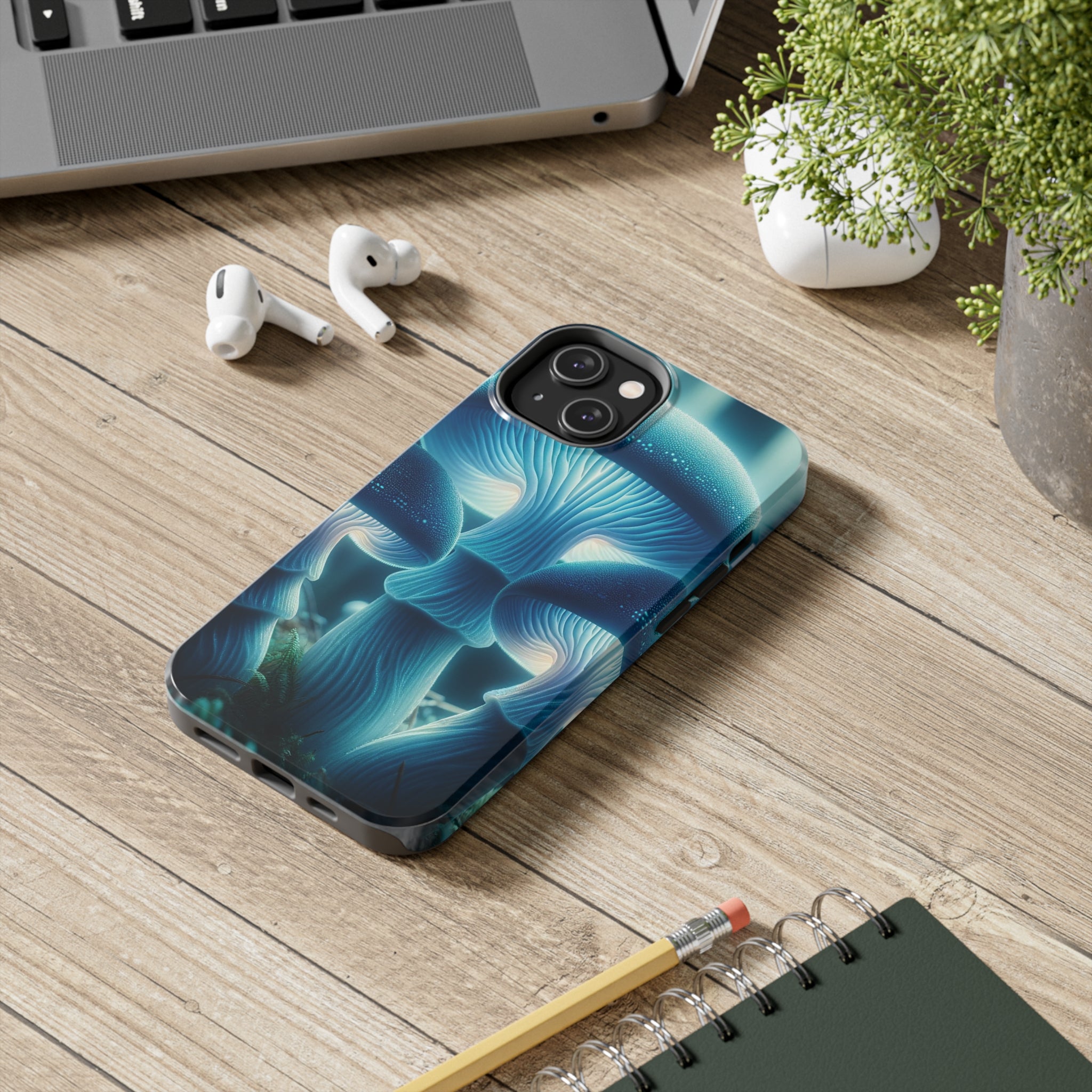 Blue Mushrooms - Tough Phone Case