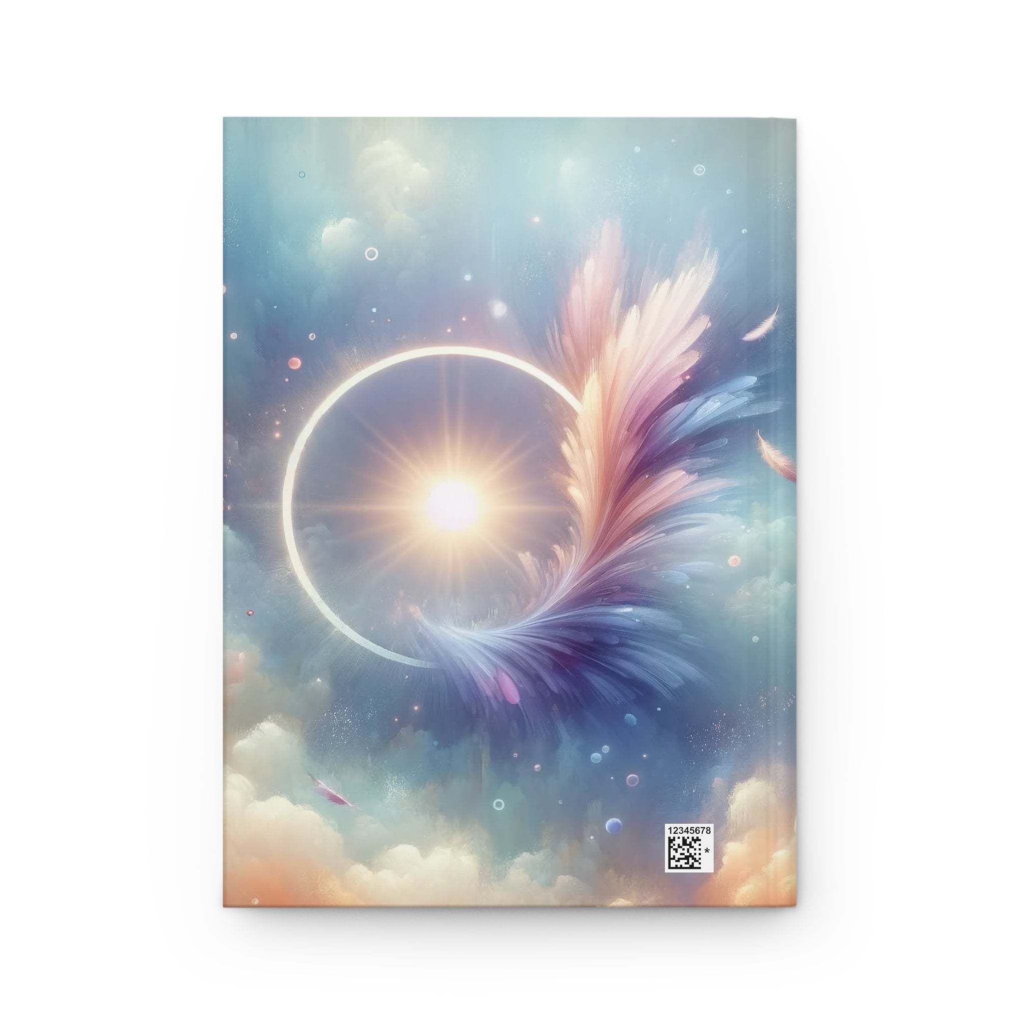 Feather in a circle - Hardcover Notebook