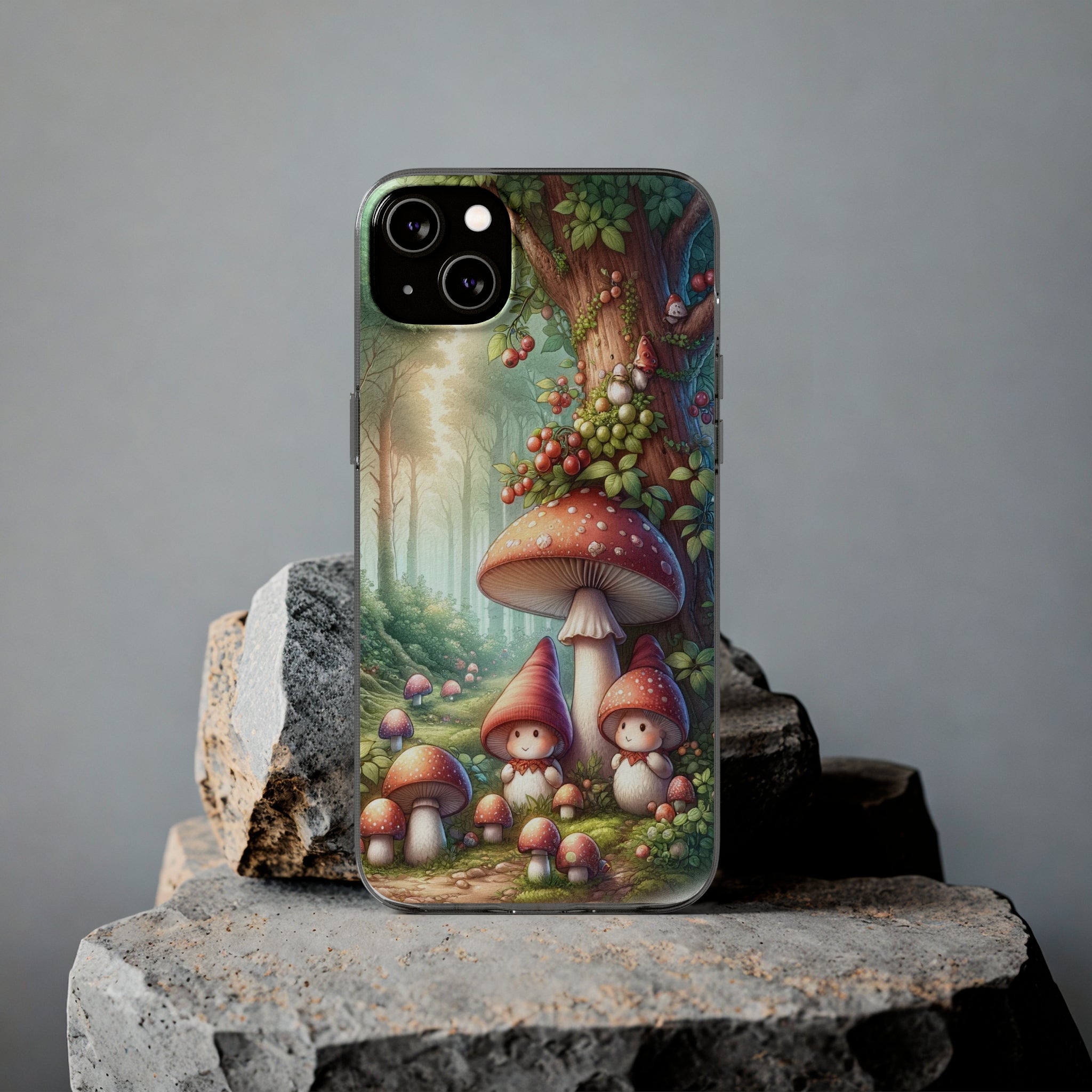 Gnomes and mushrooms - Soft Phone Case