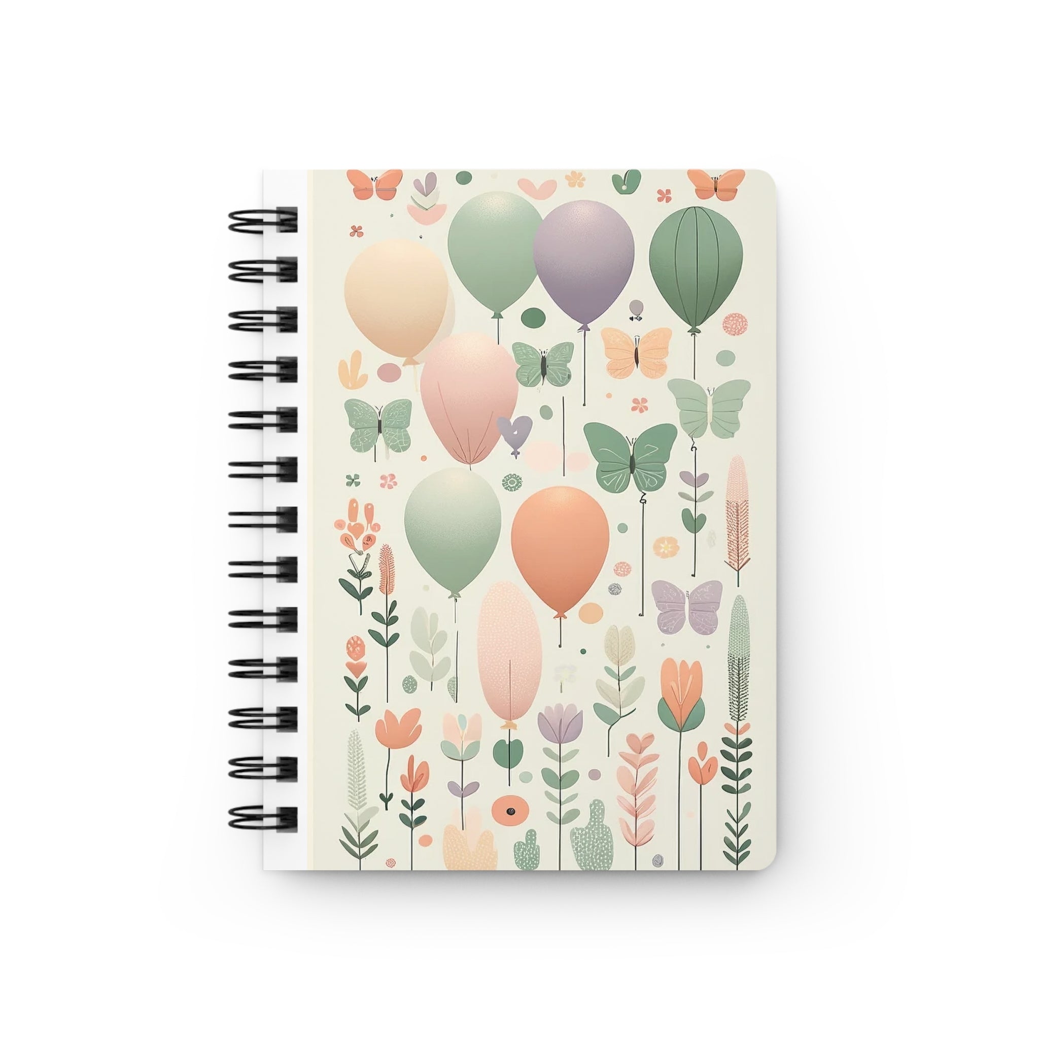 Butterflies and Balloons 2 - Spiral Notebook