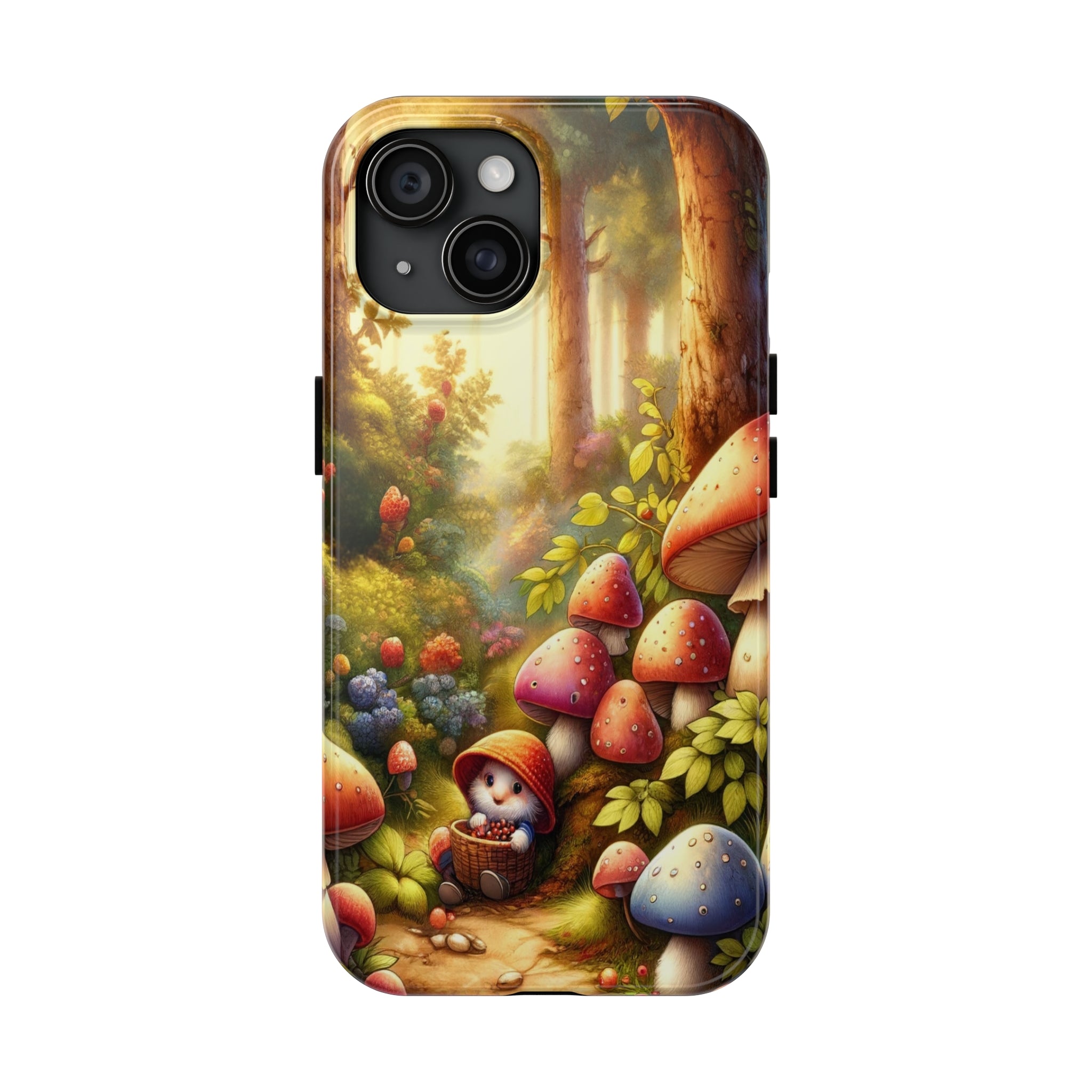 Gnomes sitting under mushroom - Tough Phone Case