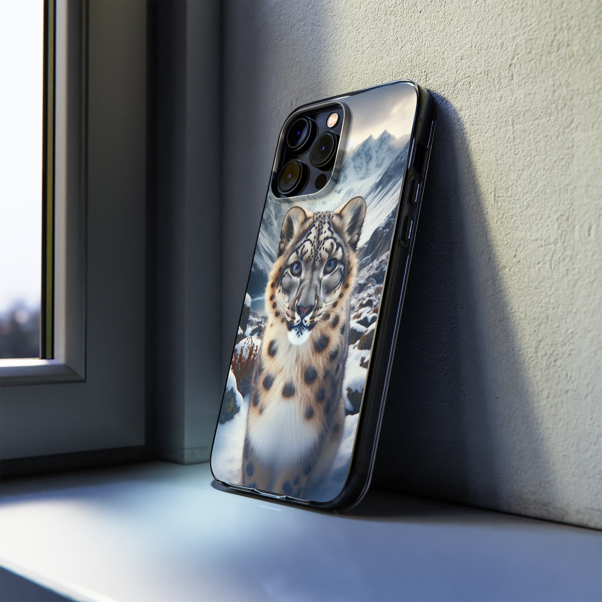 Curious Snow Leopard - Soft Phone Case