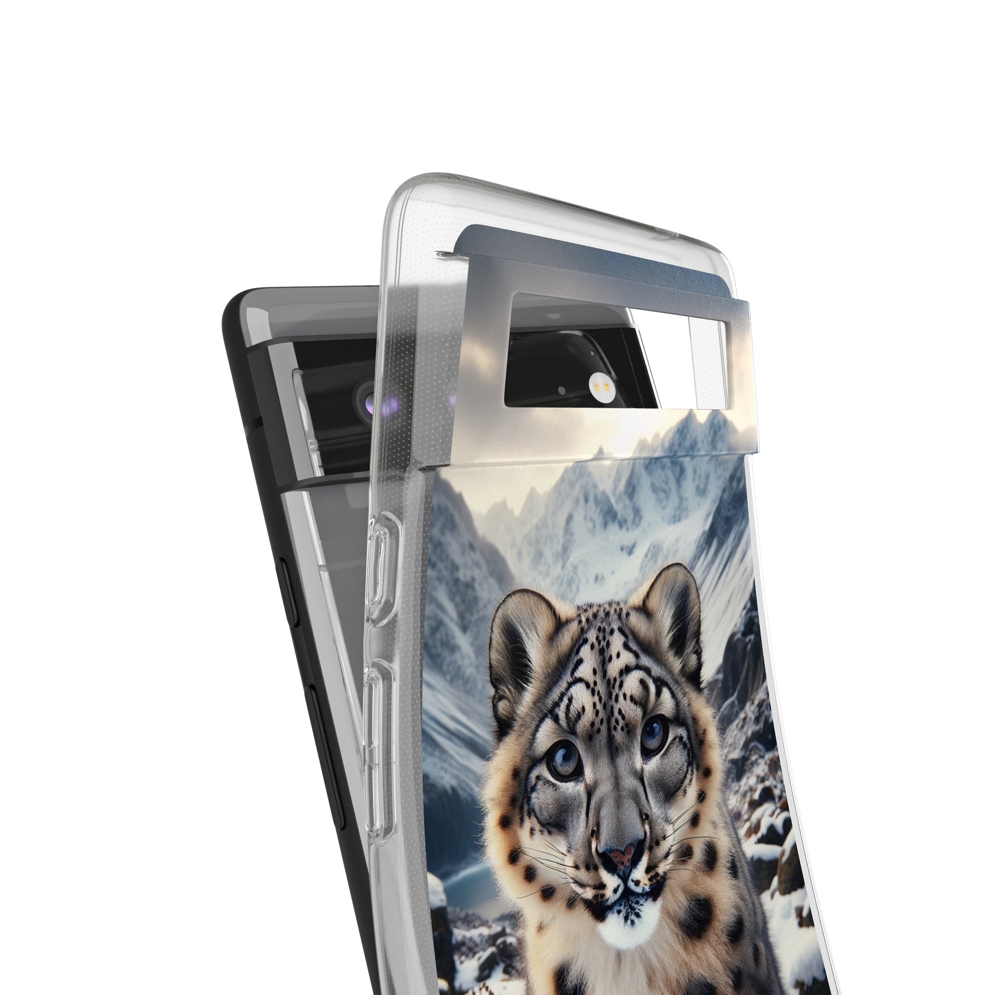 Curious Snow Leopard - Soft Phone Case