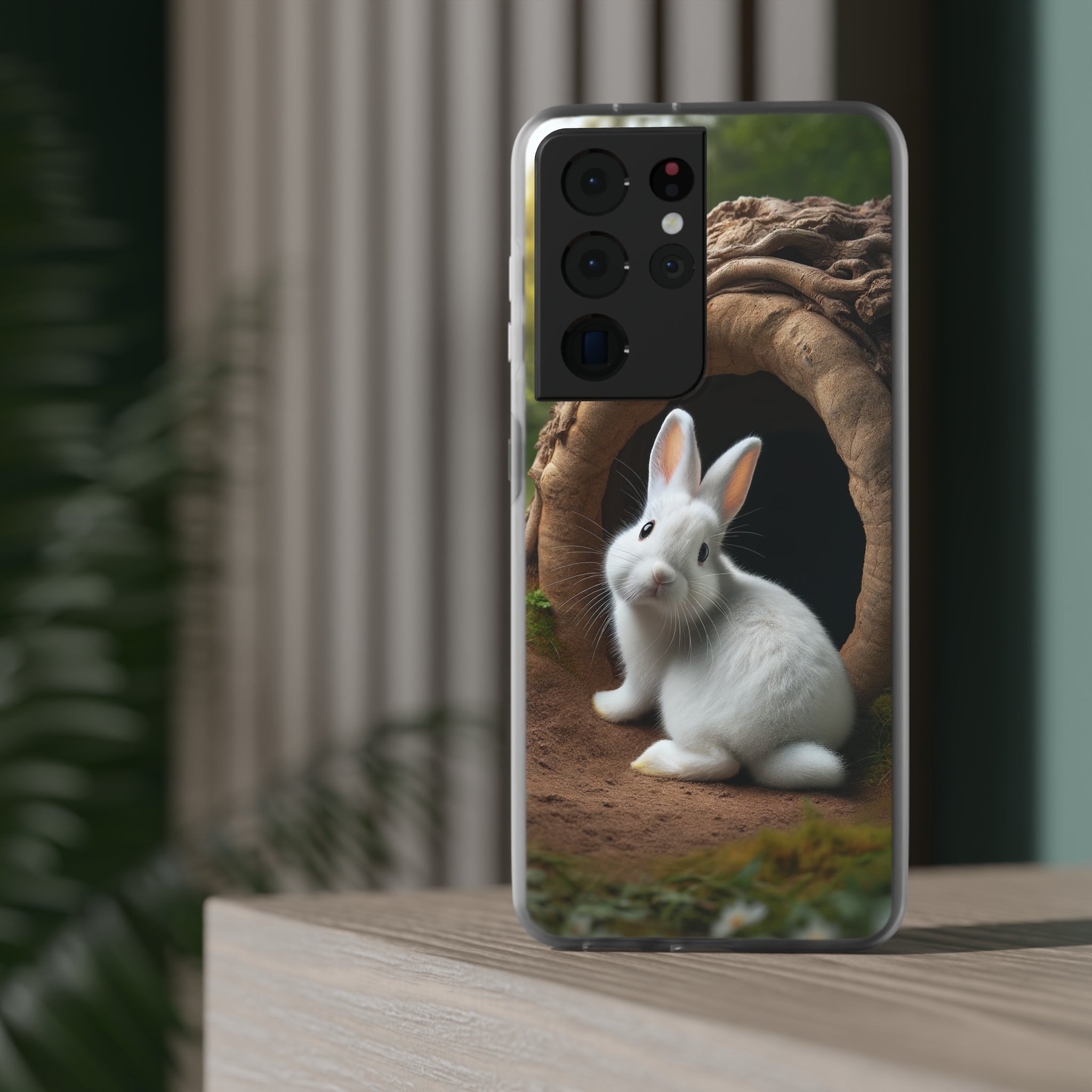 Curious, white rabbit - Flexi Case (Samsung only)