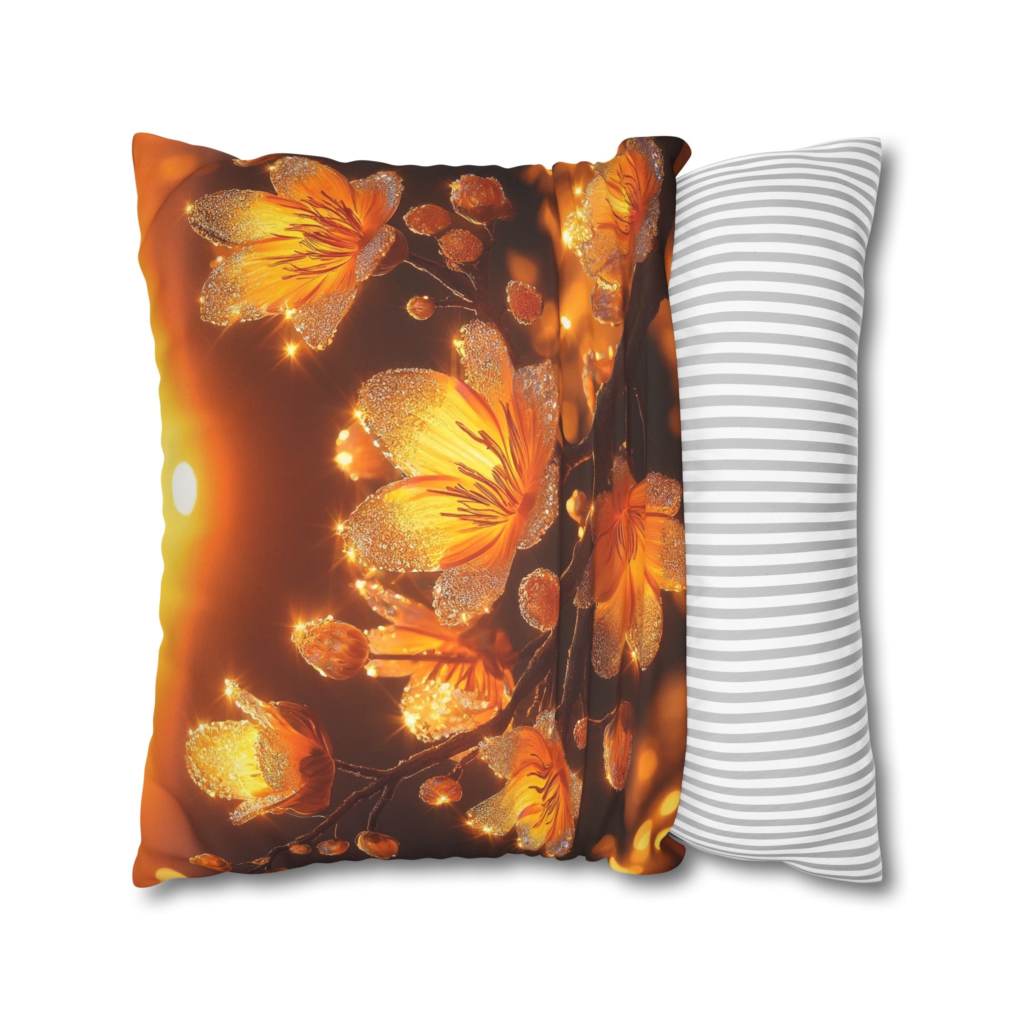 Yellow diamond flowers (3) - Suede Square Pillowcase