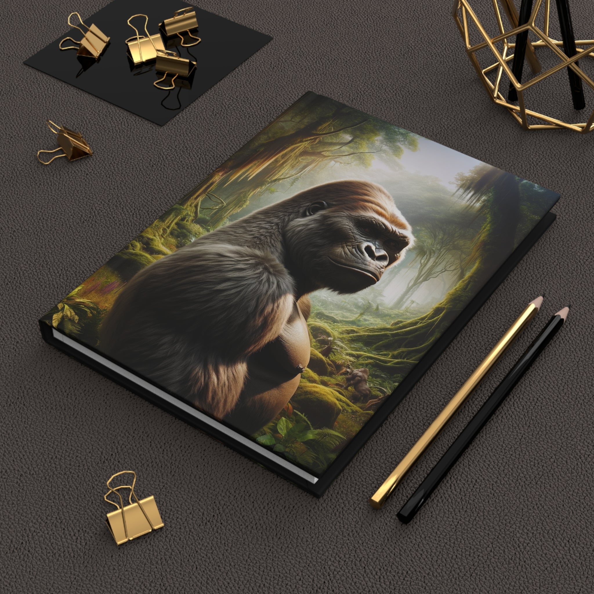 A curious gorilla - Hardcover Notebook