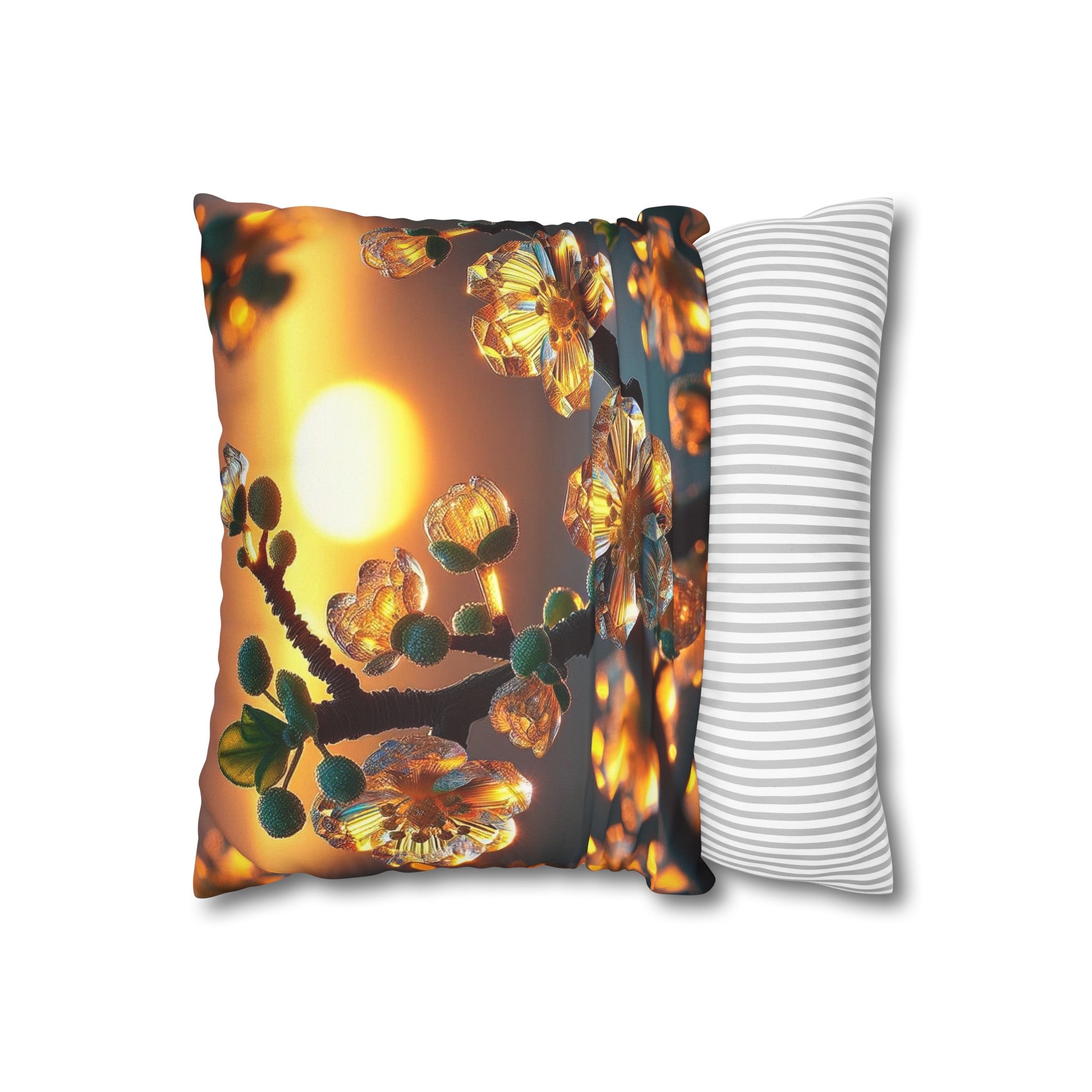 Yellow diamond flowers (4) - Suede Square Pillowcase