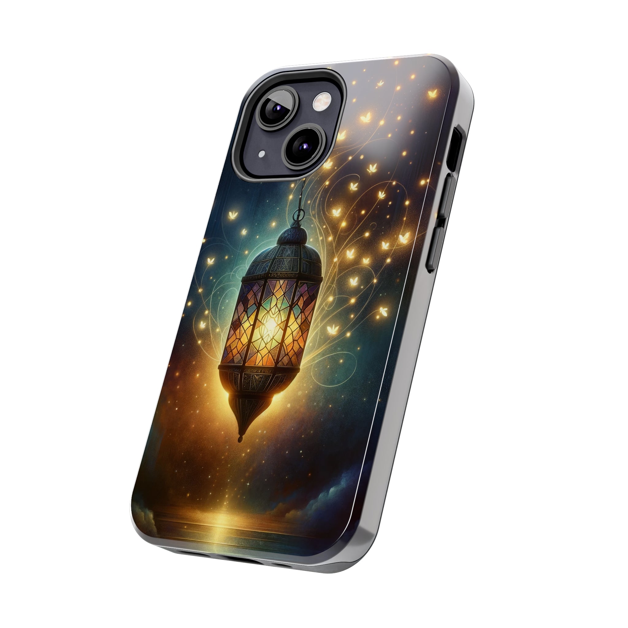 Fireflies around lamp - Tough Phone Case