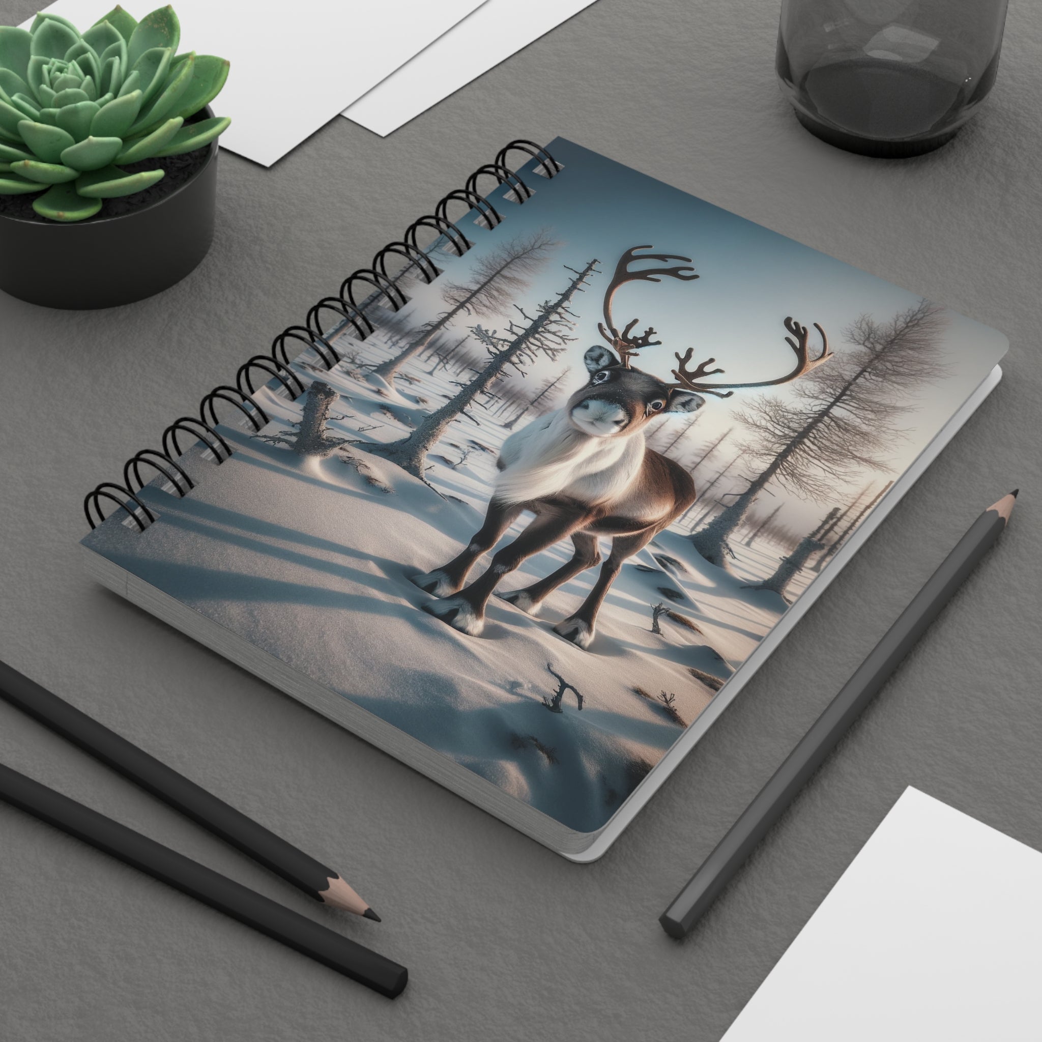 A curious reindeer - Spiral Notebook