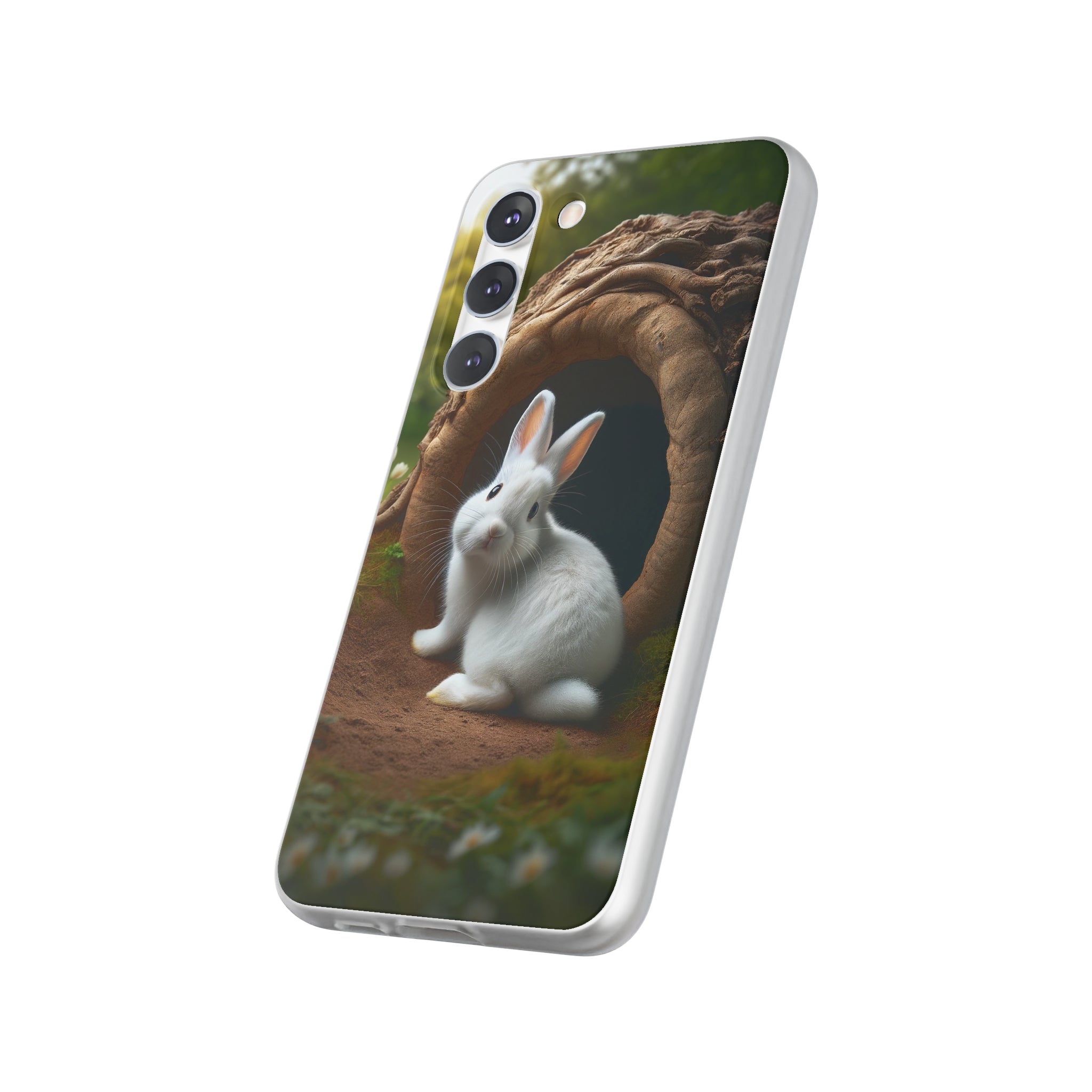 Curious, white rabbit - Flexi Case (Samsung only)