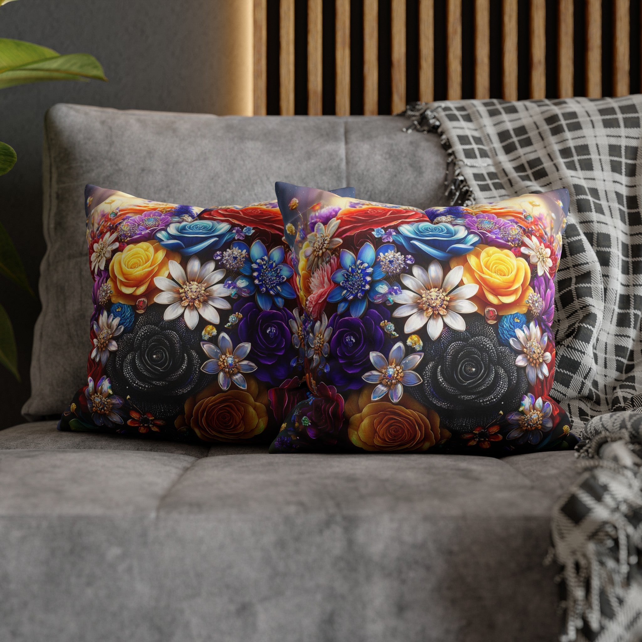 Colourful Bouquet (1) - Suede Square Pillowcase