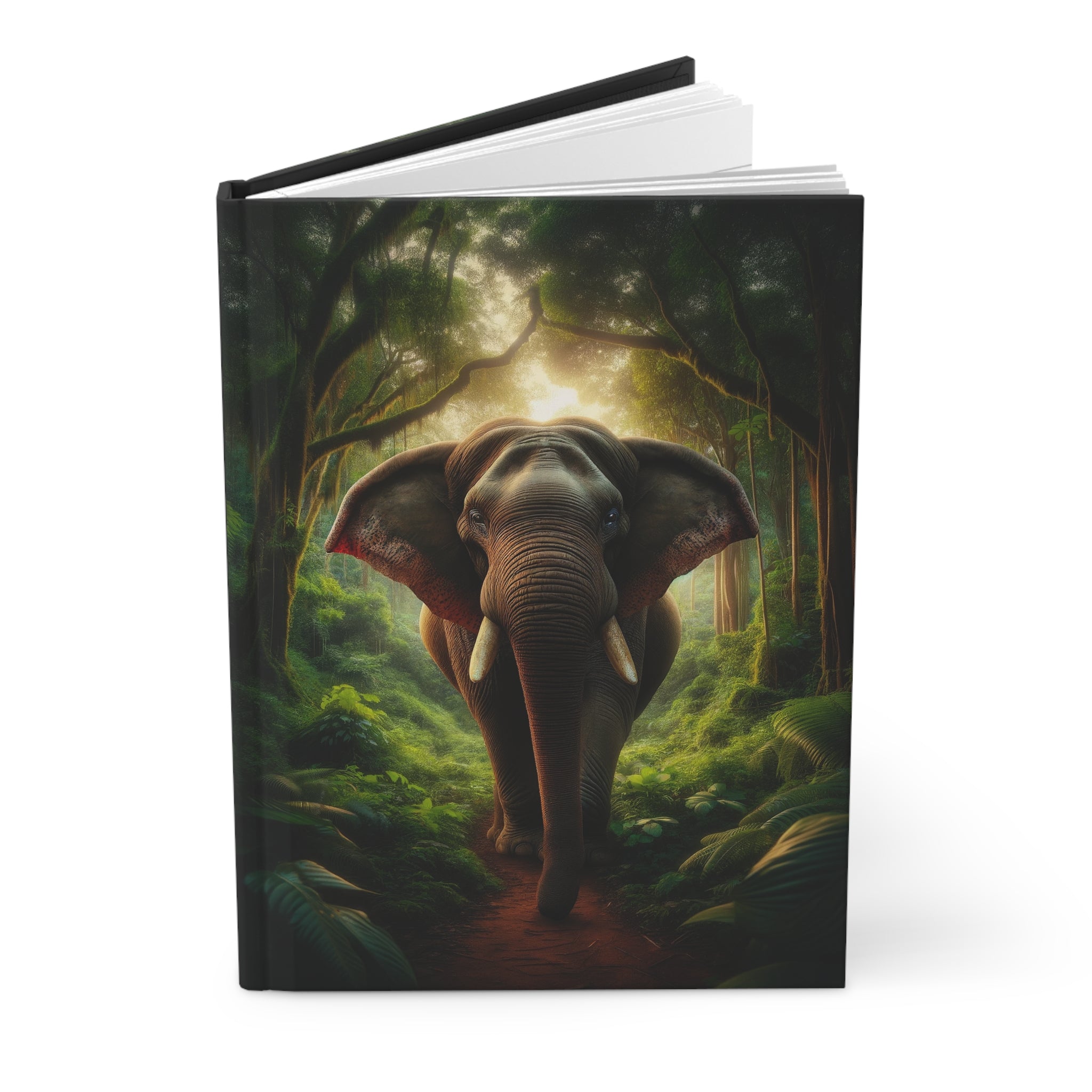 A curious elephant - Hardcover Notebook