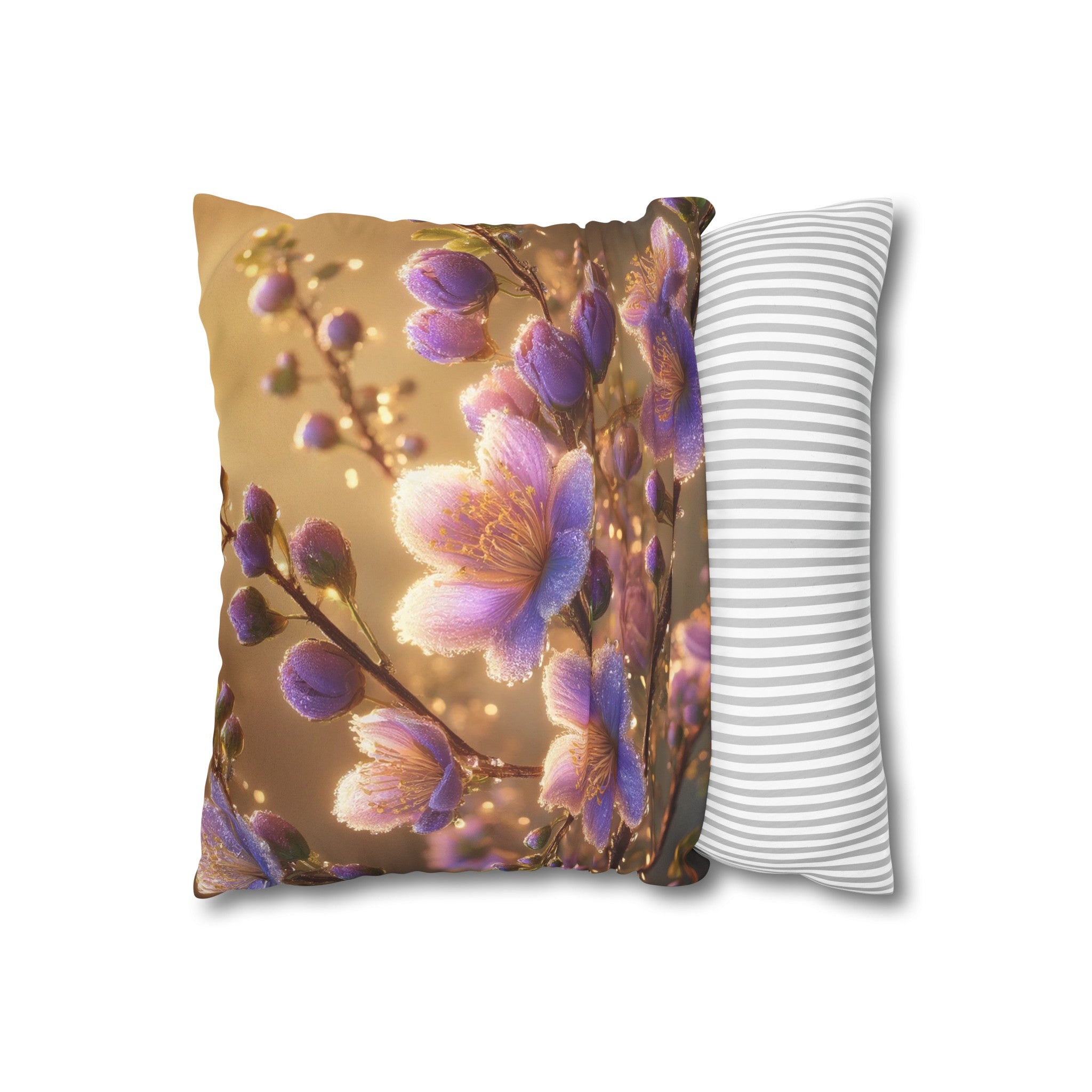 Purple diamond flowers (3) - Suede Square Pillowcase