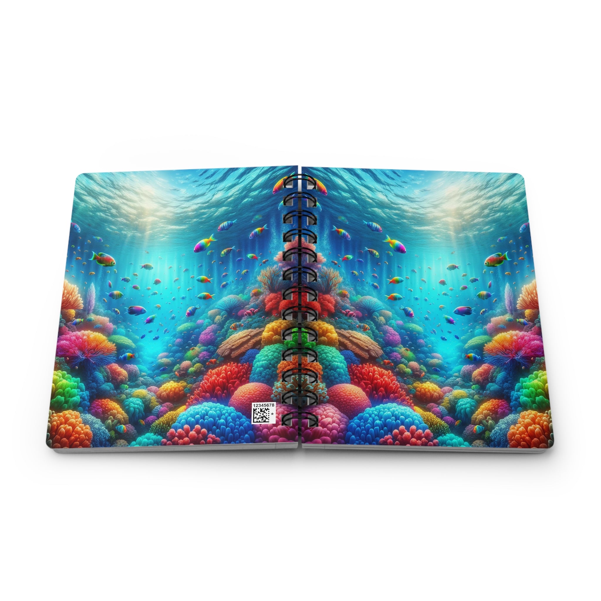 Coloured fish around coral reef - Spiral Notebook