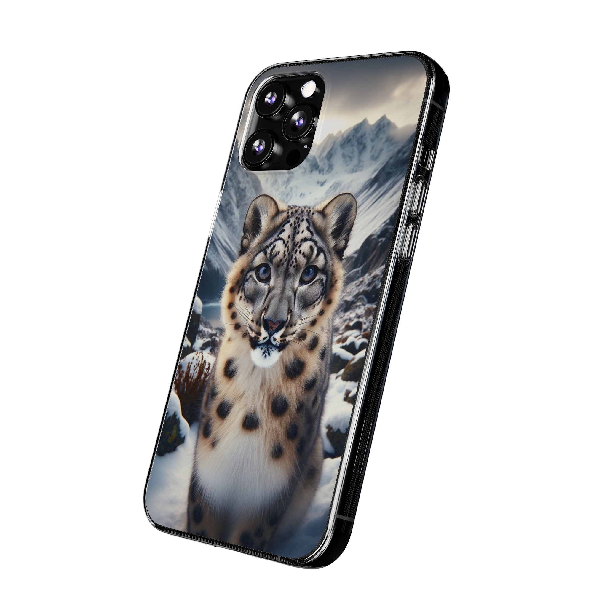 Curious Snow Leopard - Soft Phone Case