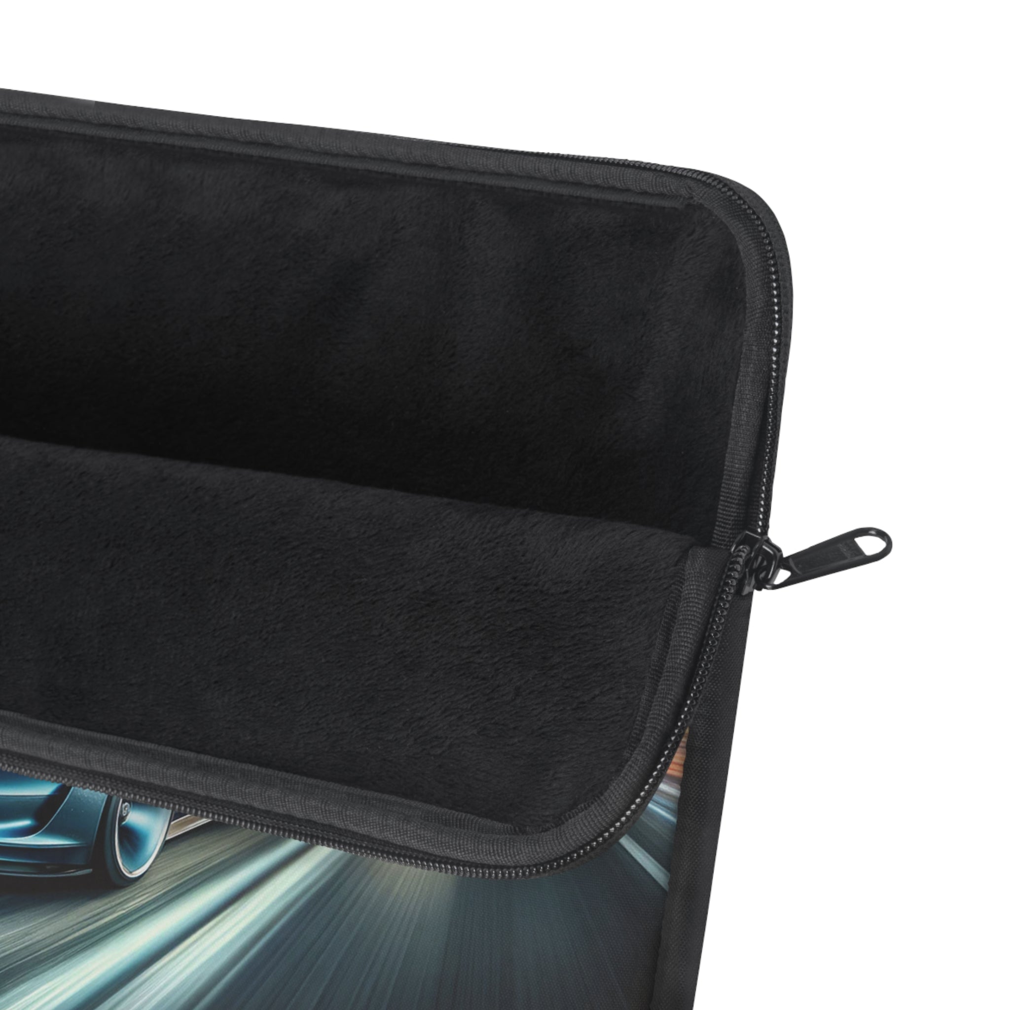 Blue car on the road - Laptop Sleeve