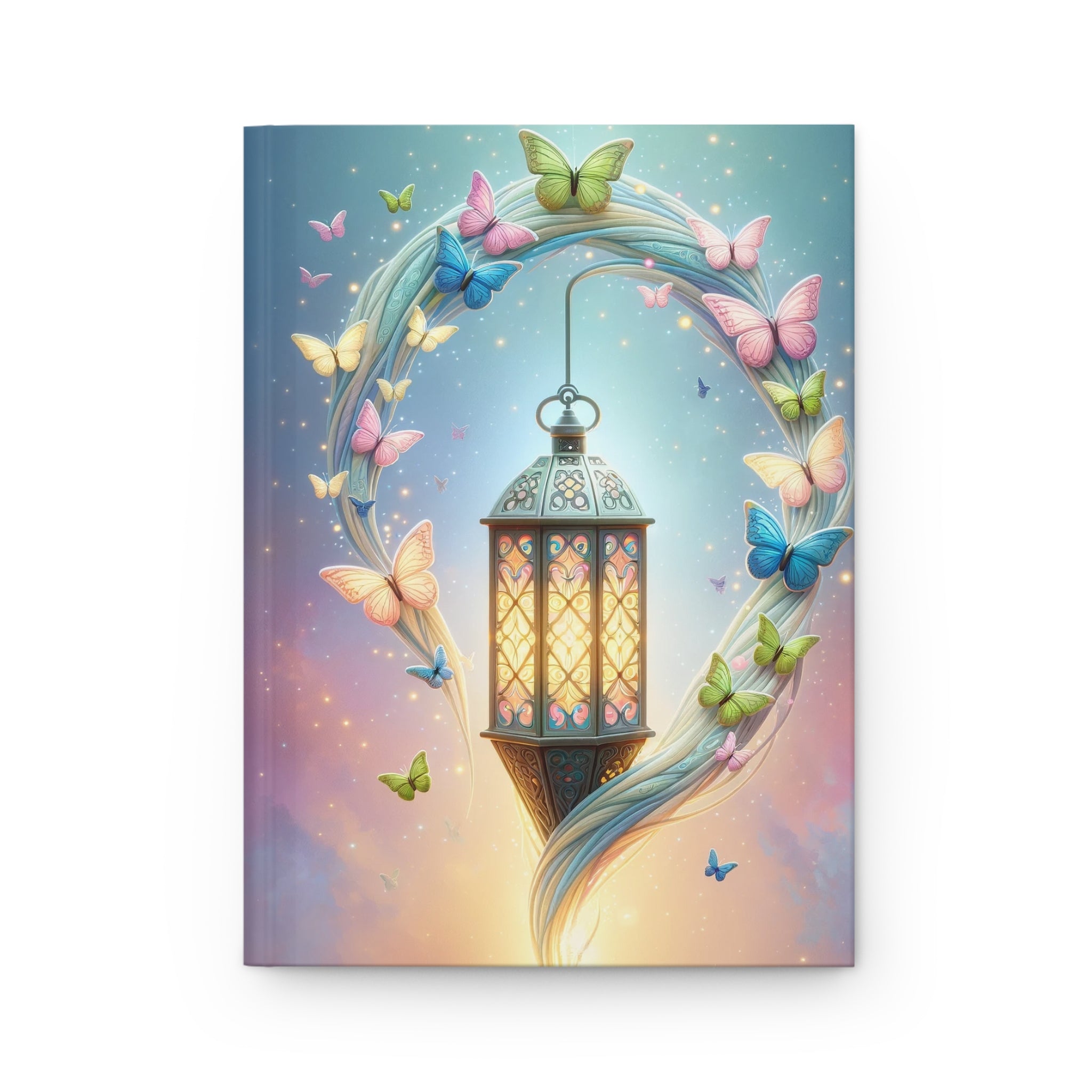 Lamp with colourful butterflies - Hardcover Notebook