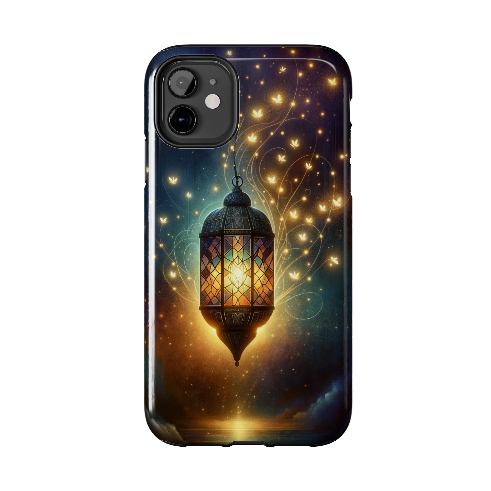 Fireflies around lamp - Tough Phone Case