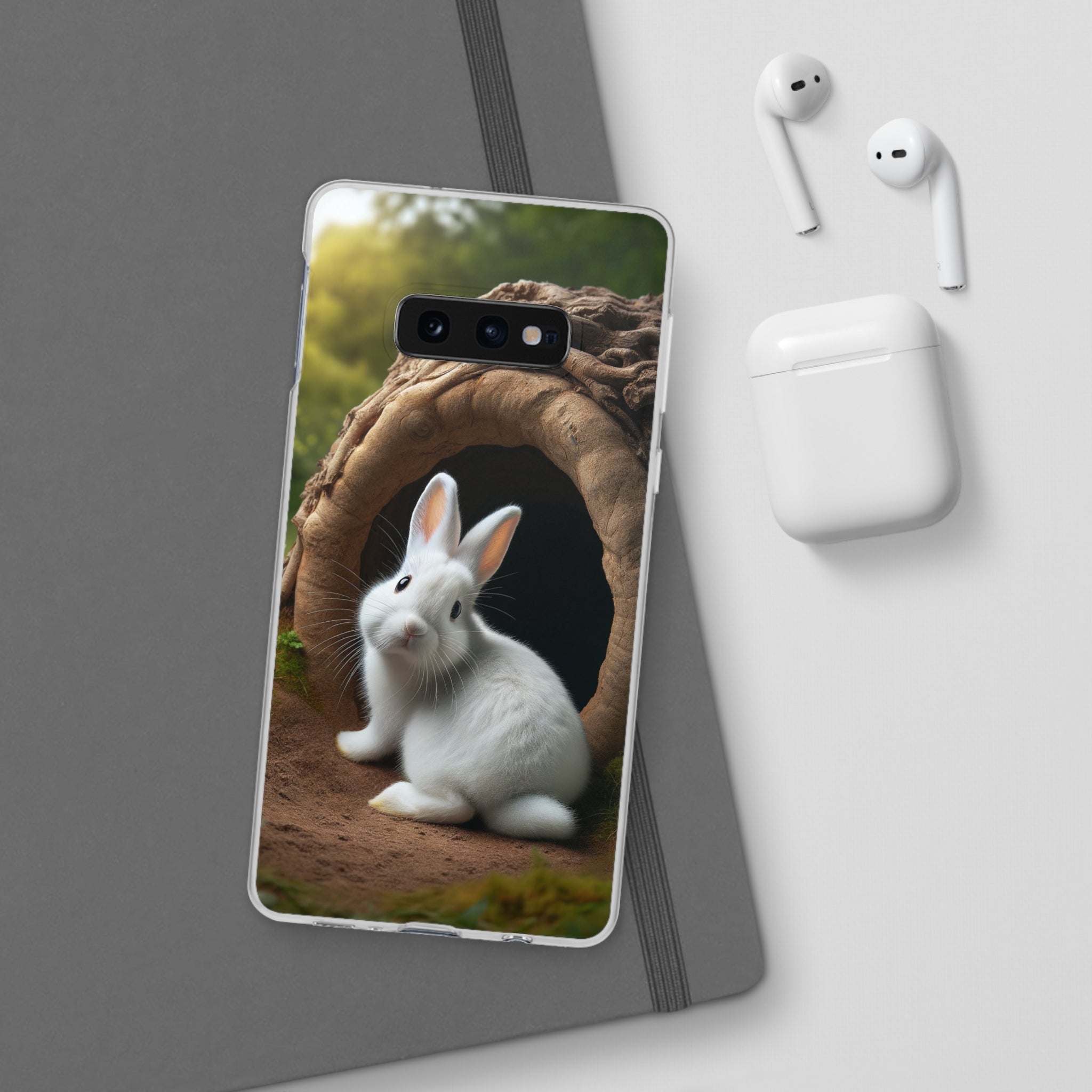 Curious, white rabbit - Flexi Case (Samsung only)