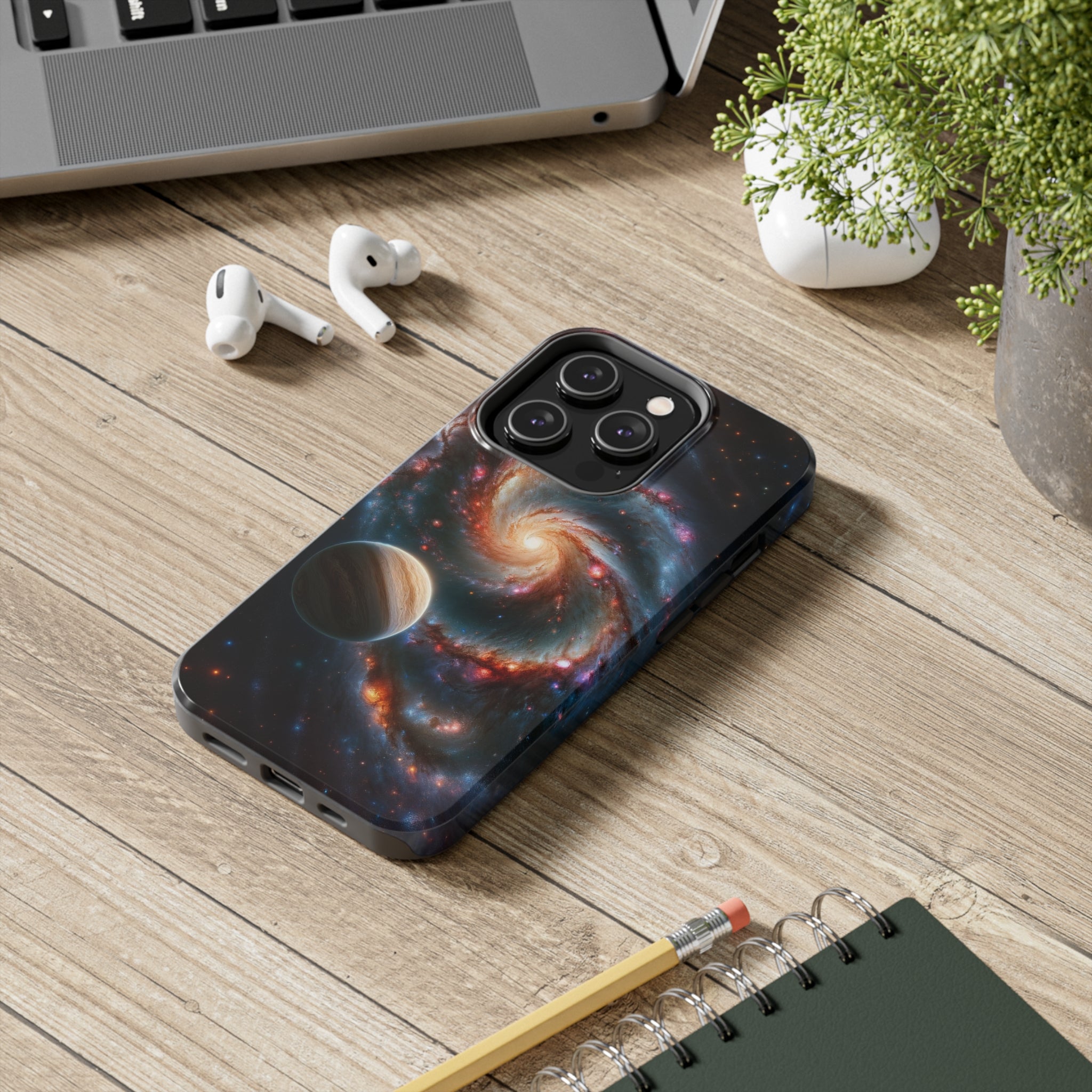 Yellow planet and wormhole - Tough Phone Case