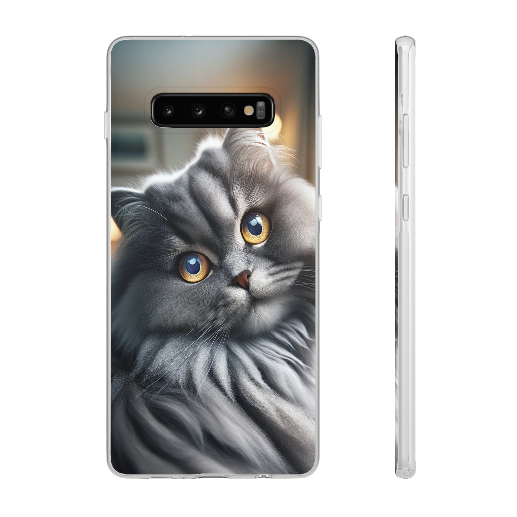 Curious, grey cat - Flexi Case (Samsung only)