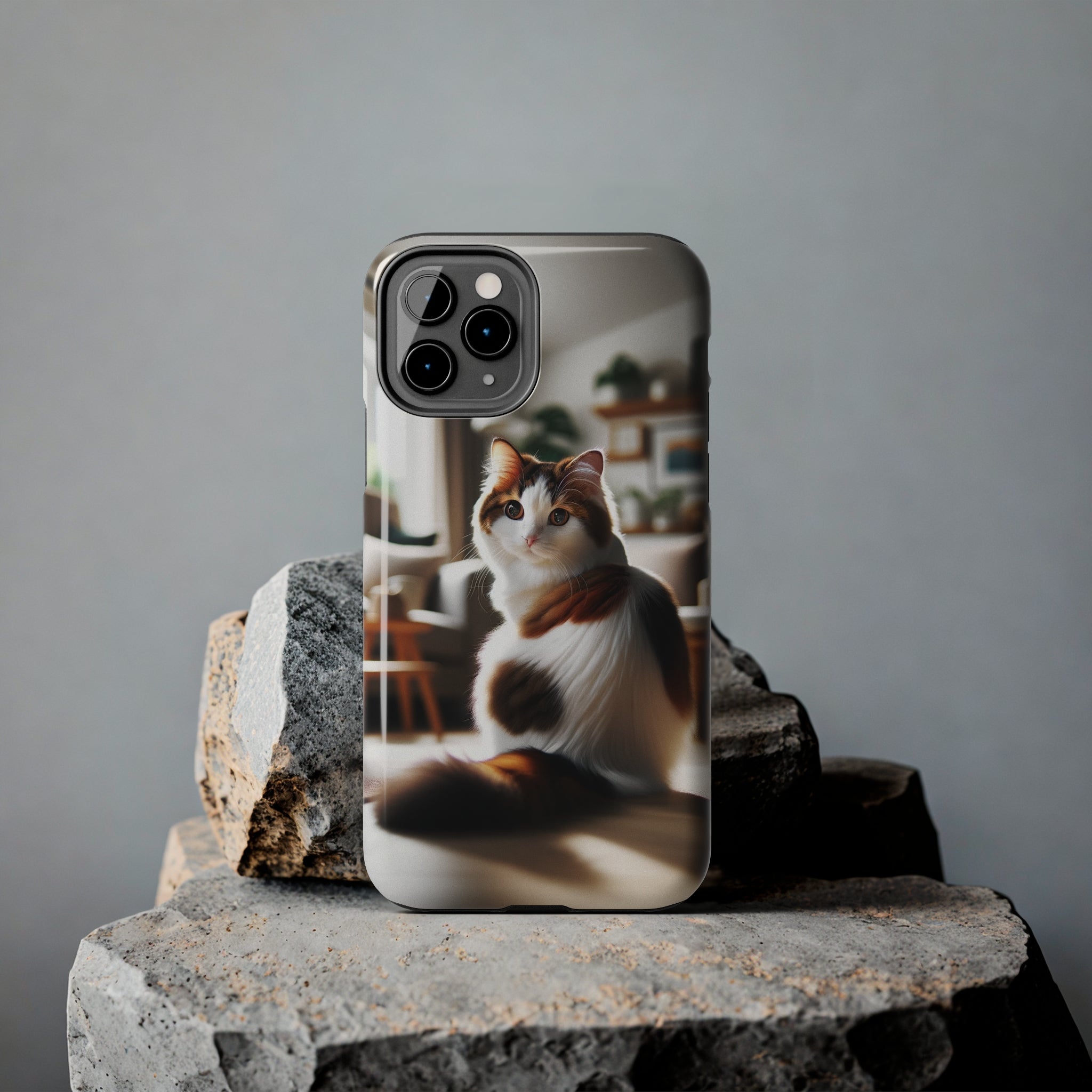 White-brown cat - Tough Phone Case