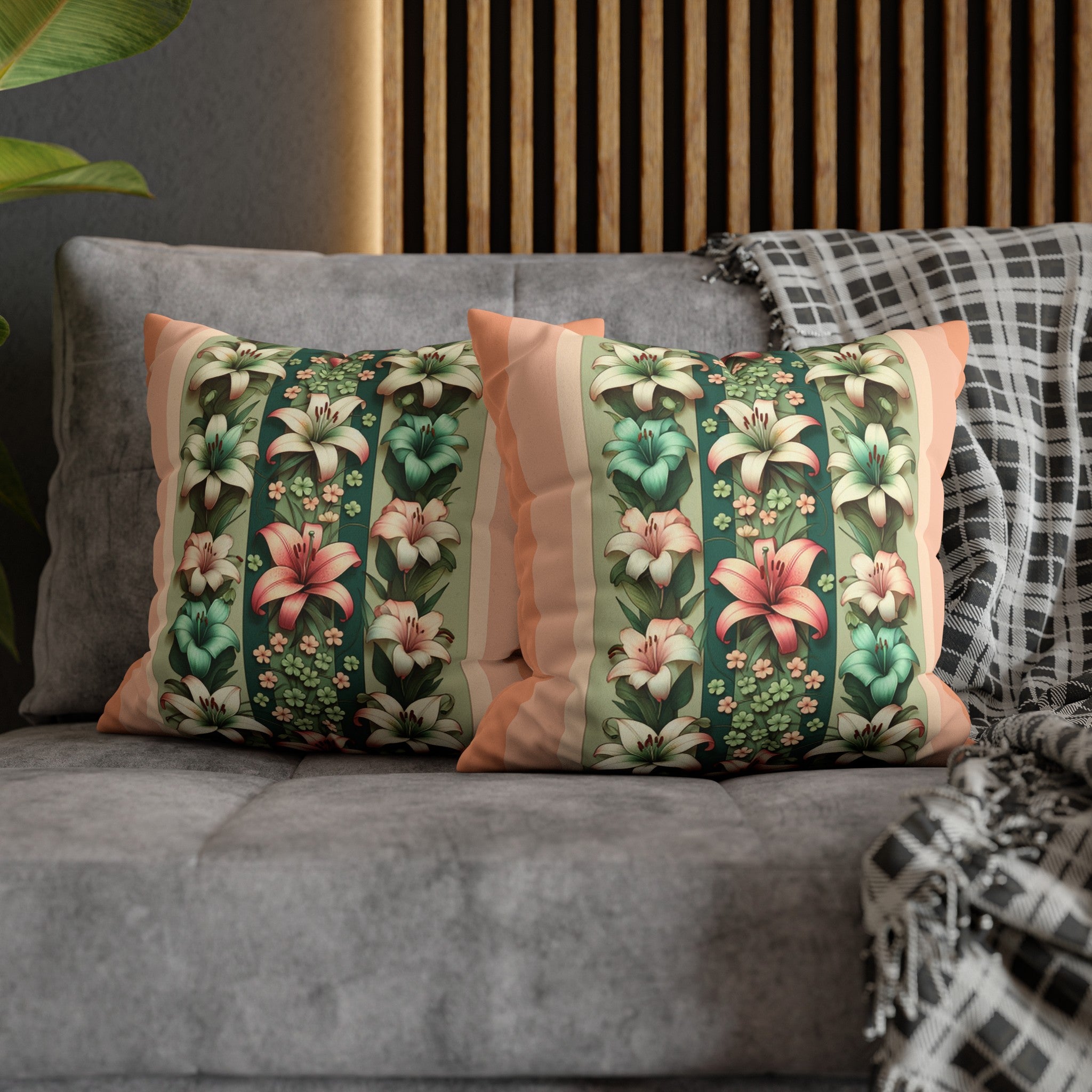 Lilies (3) - Suede Square Pillowcase