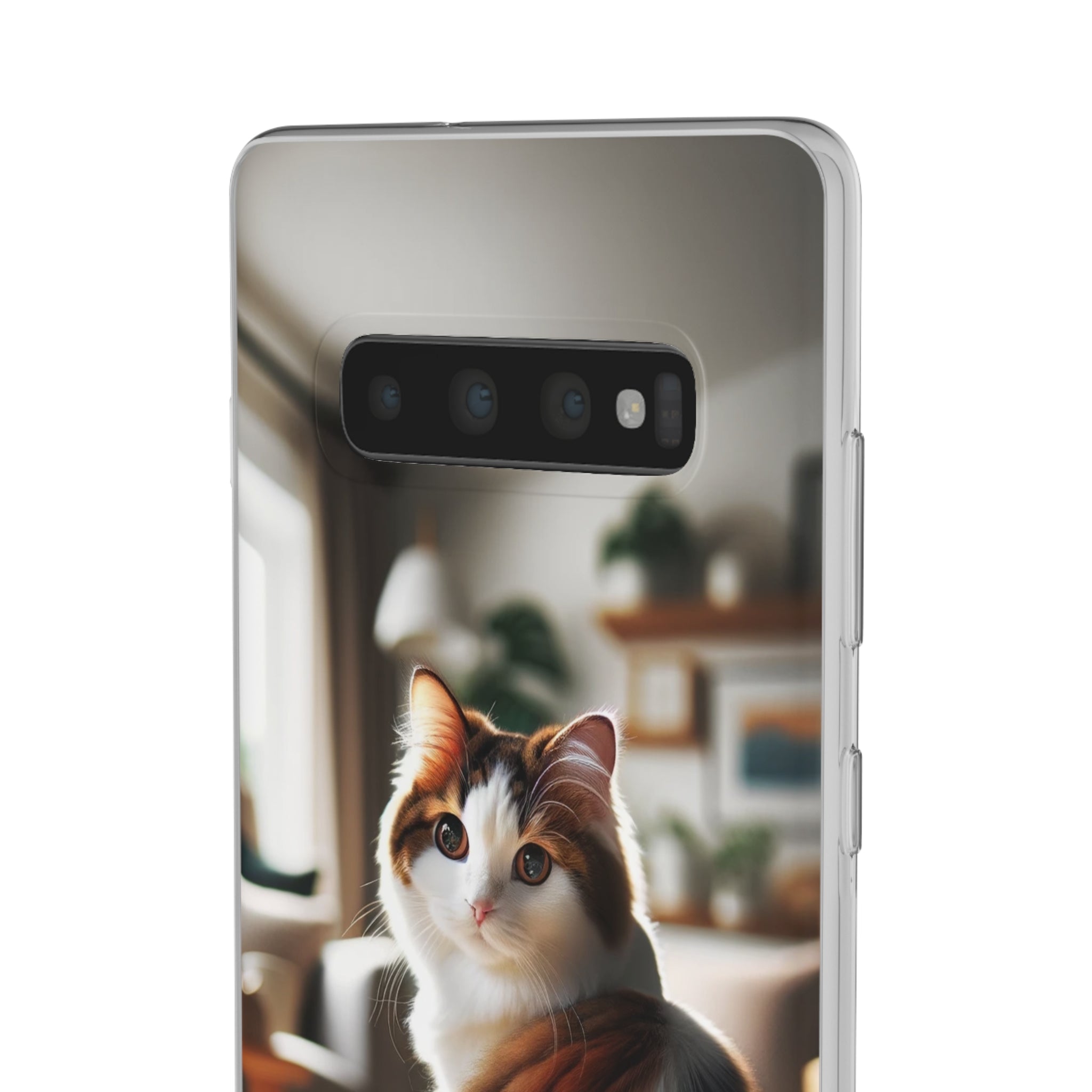 Curious, white-brown cat - Flexi Case (Samsung only)