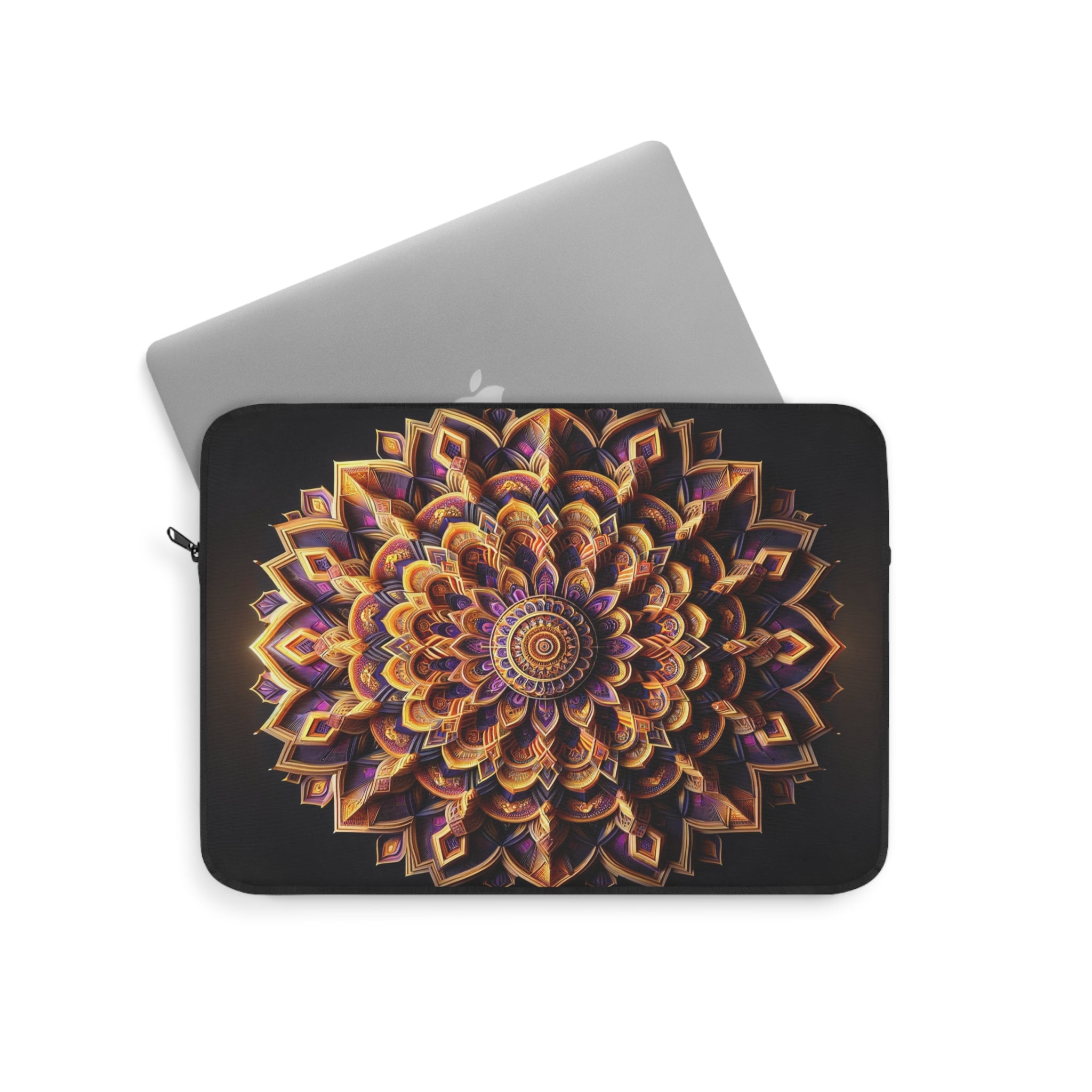 Golden colour 3D Mandala - Laptop Sleeve