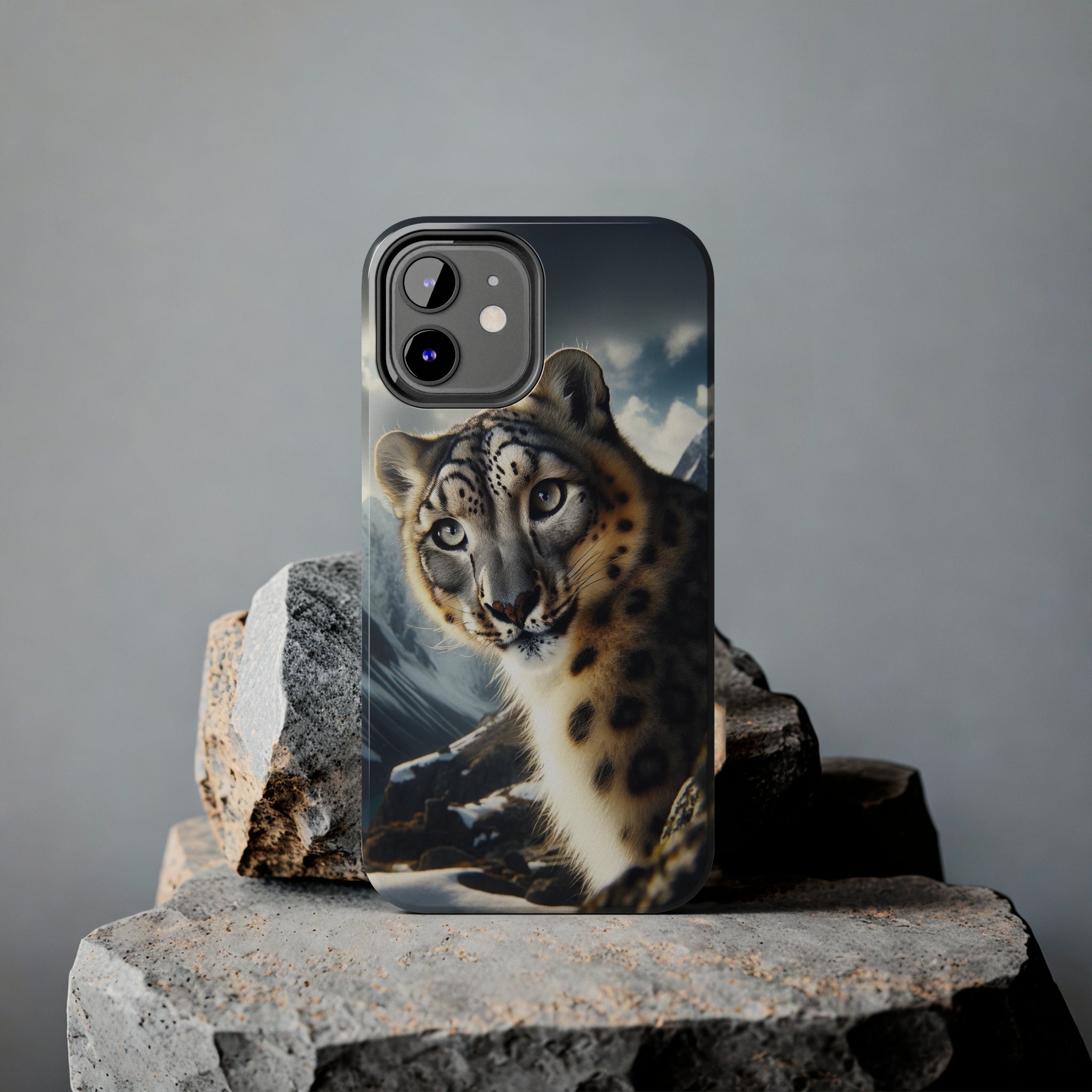 Curious Snow Leopard - Tough Phone Case